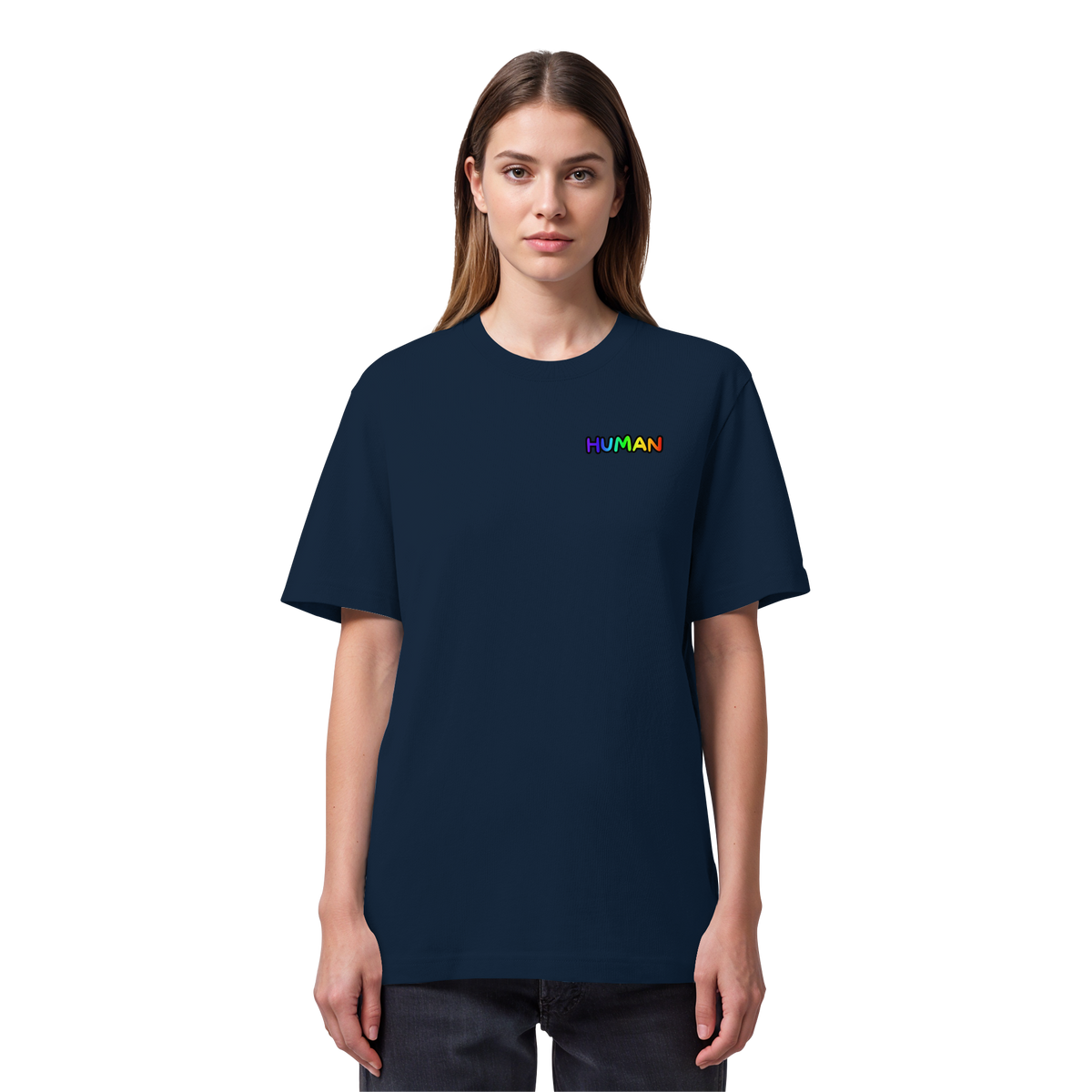 HUMAN in Regenbogen Farben "Bubble Edition" - Organic Heavy Shirt