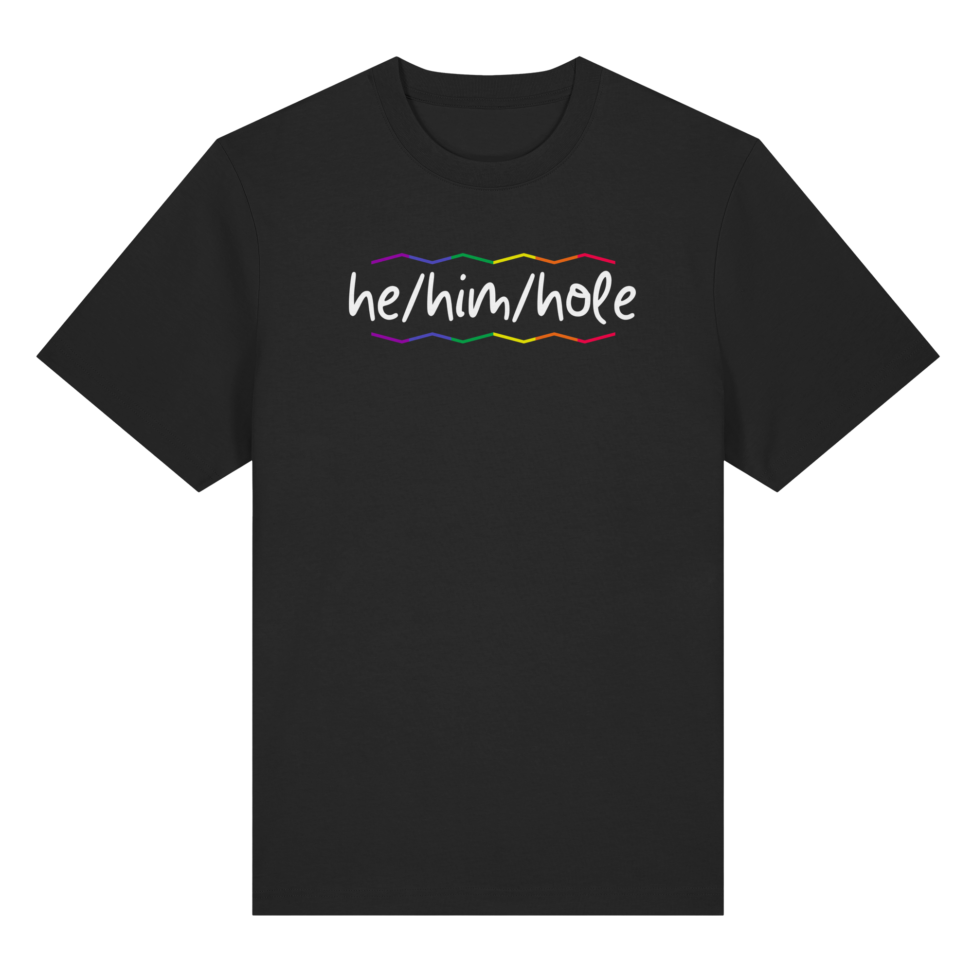 he/him/hole "Pride Waves Edition" - Organic Heavy T-Shirt