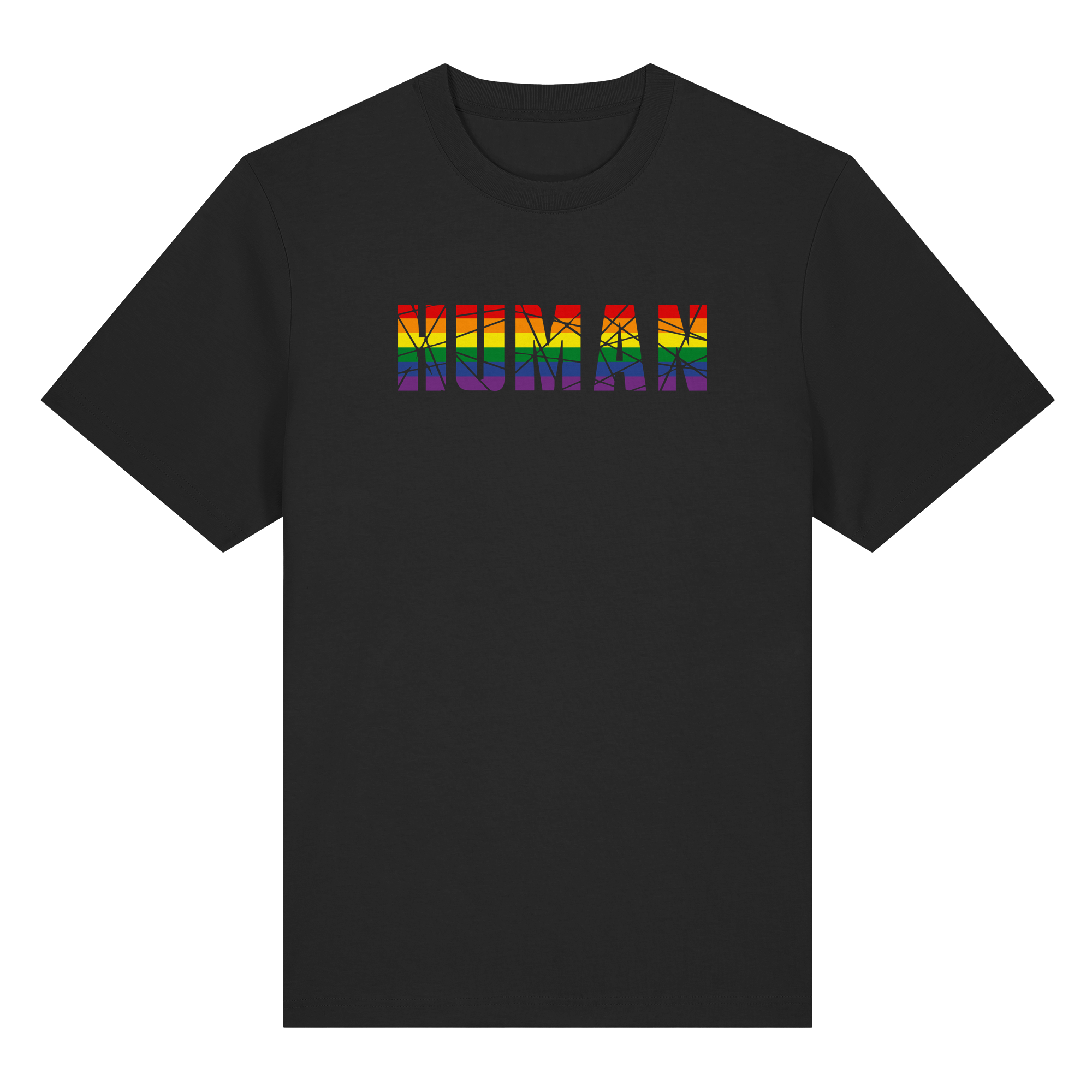 HUMAN in Regenbogen-Farben - Organic Heavy T-Shirt