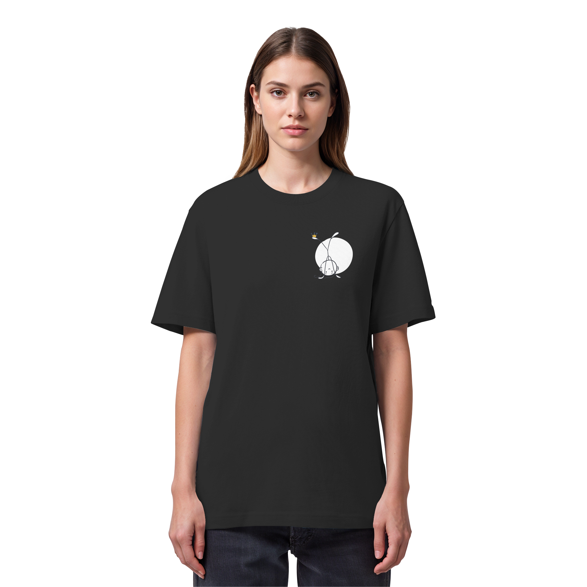Seelenmännchen "Handstand Edition" Brustprint (dunkel) - Organic Heavy T-Shirt
