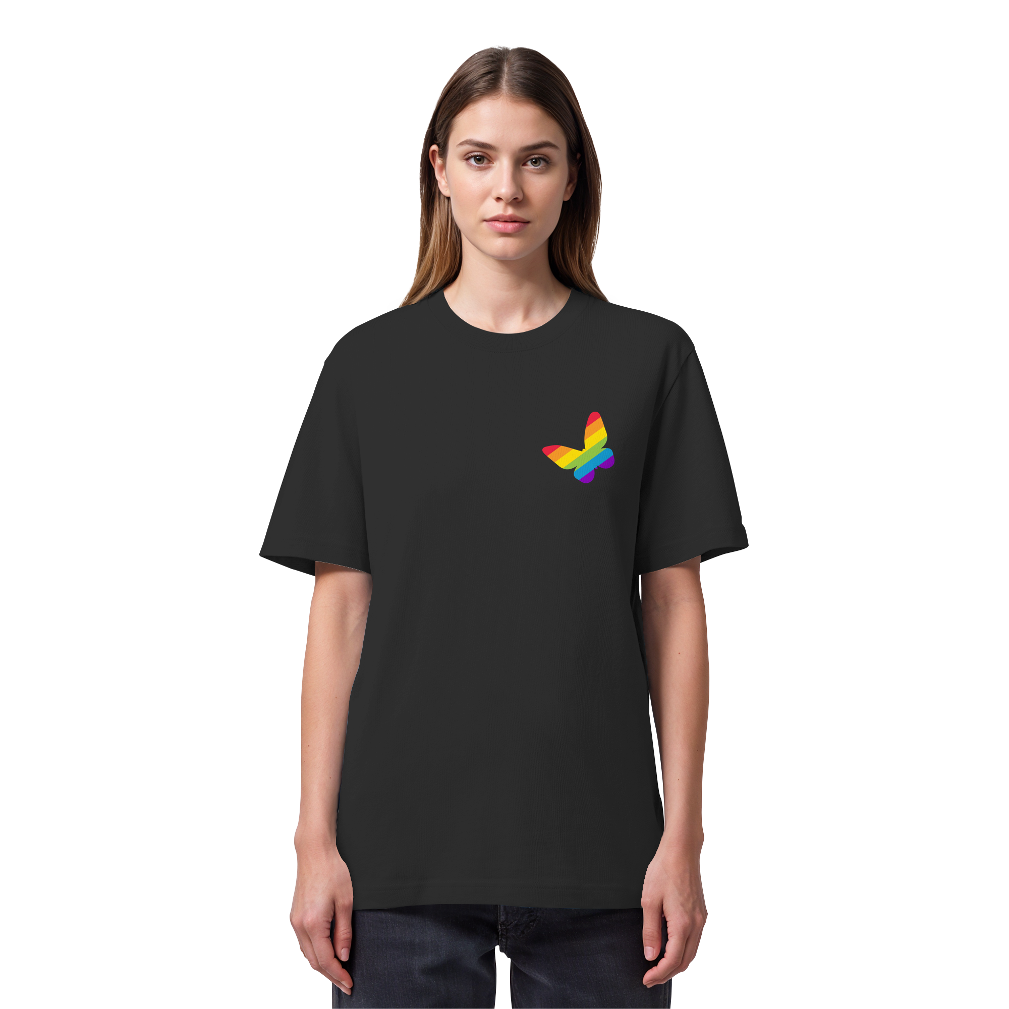Regenbogen Schmetterling - Organic Heavy T-Shirt