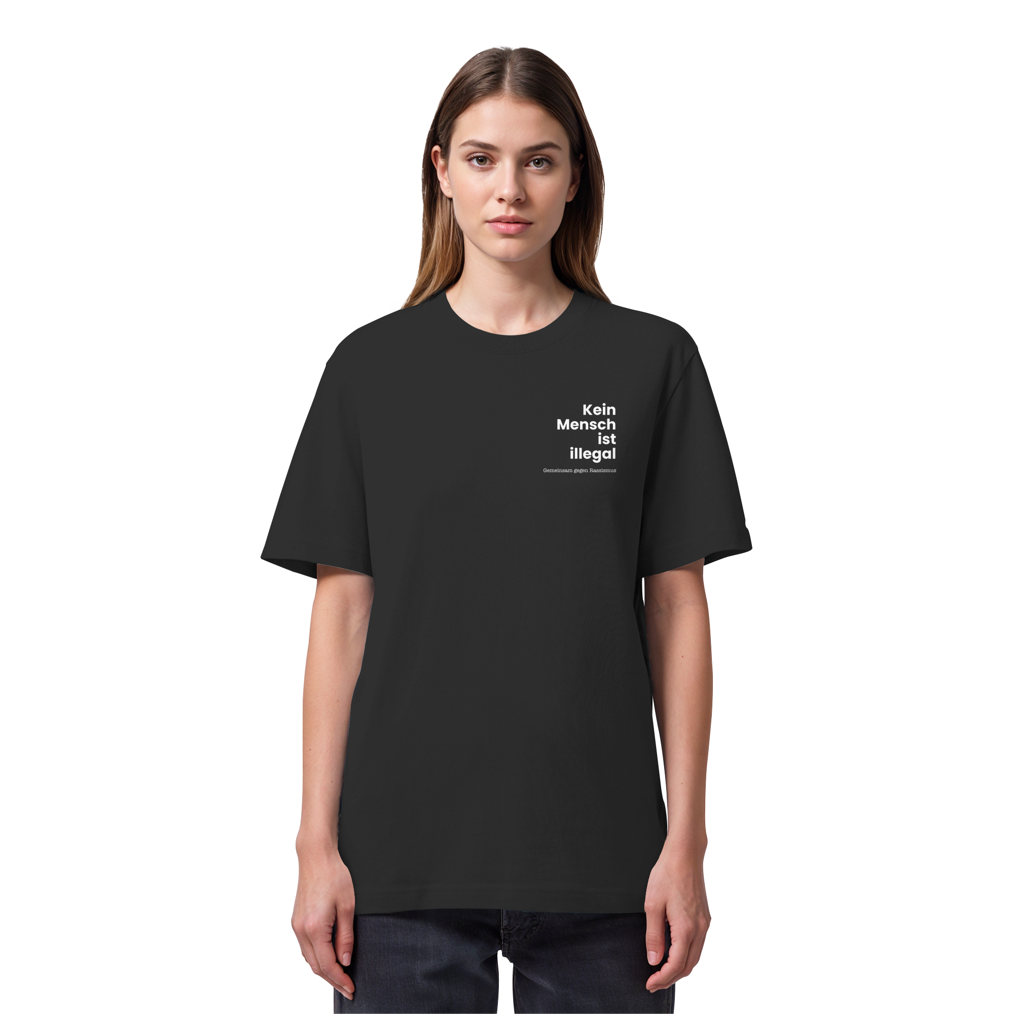 Kein Mensch ist illegal "Gemeinsam gegen Rassismus Edition" Brustprint - Organic Heavy T-Shirt