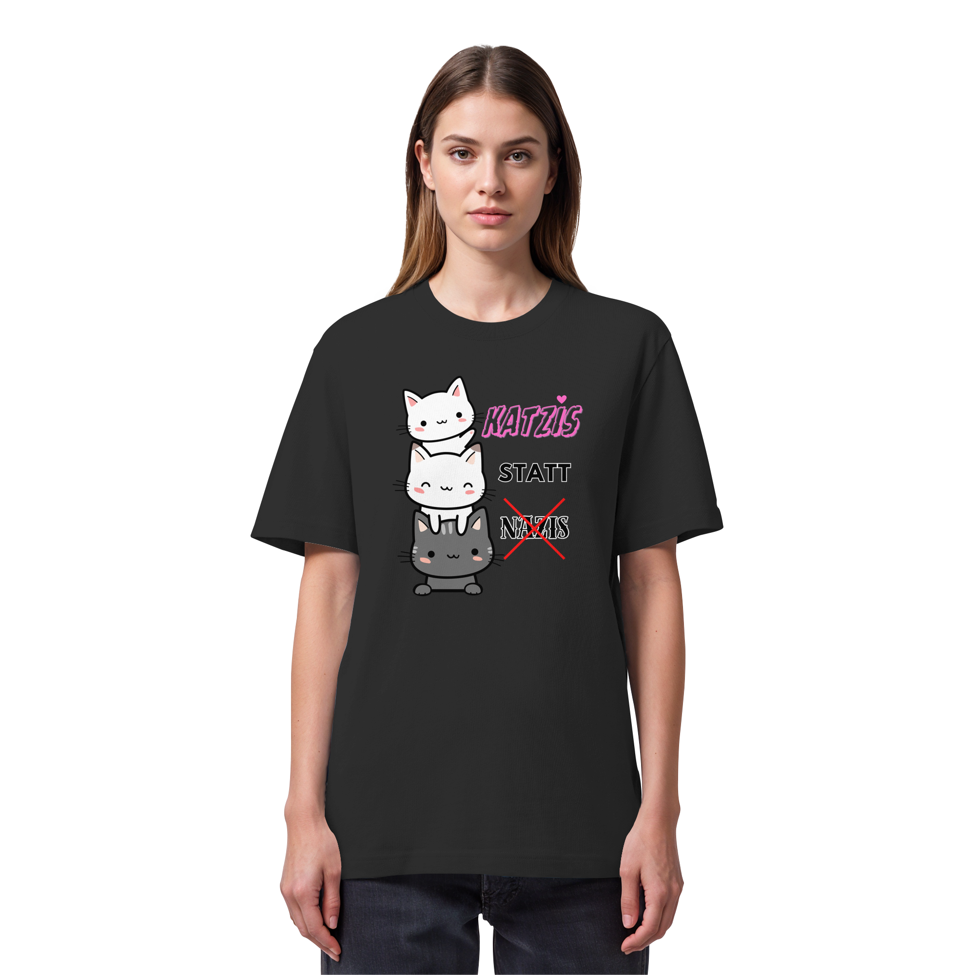 Katzis statt Nazis - Organic Heavy T-Shirt