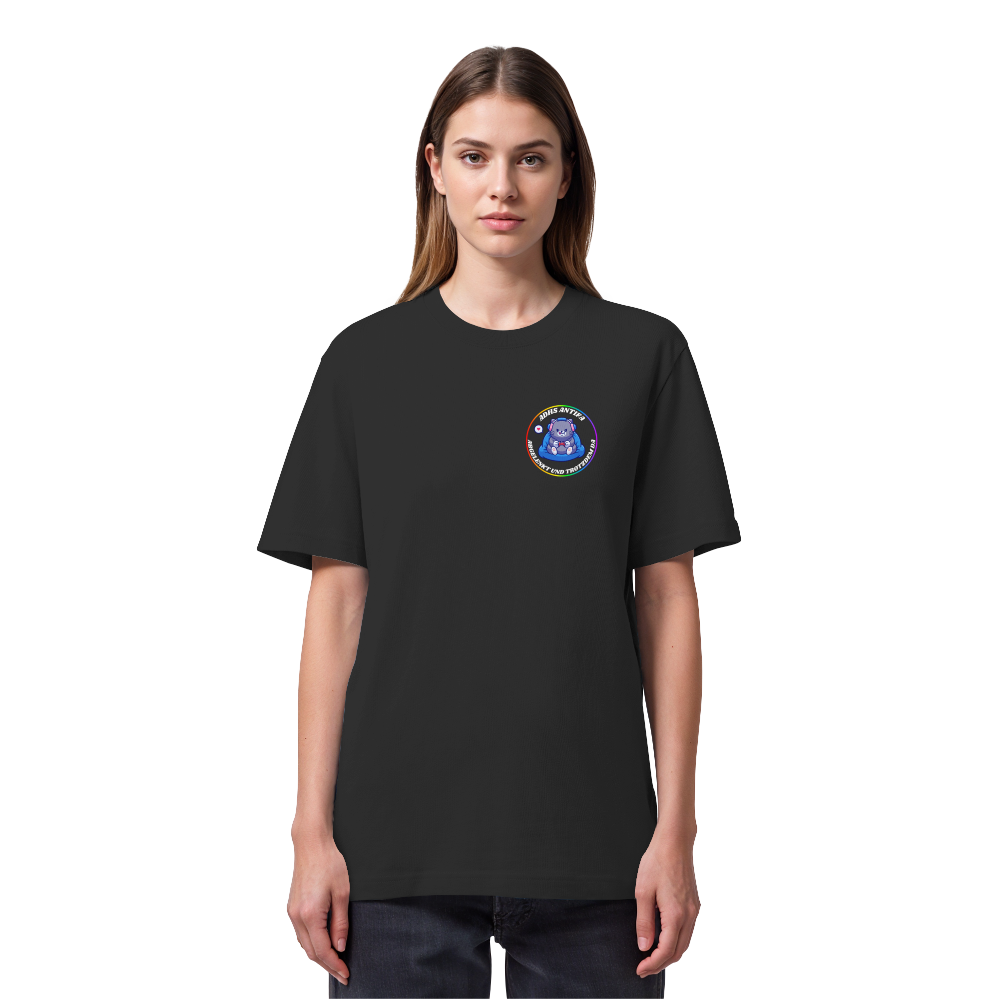 ADHS Antifa: Abgelenkt und trotzdem da "Gamer Cat Edition" - Organic Heavy T-Shirt