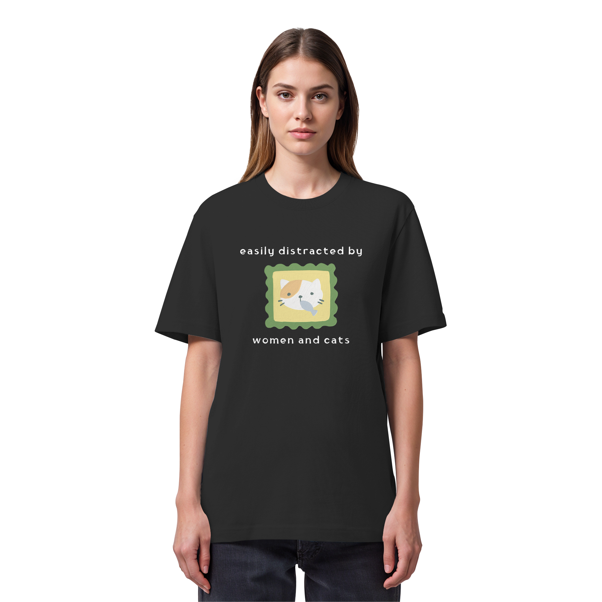 Easily Distracted by Women and Cats - Organic Heavy T-Shirt