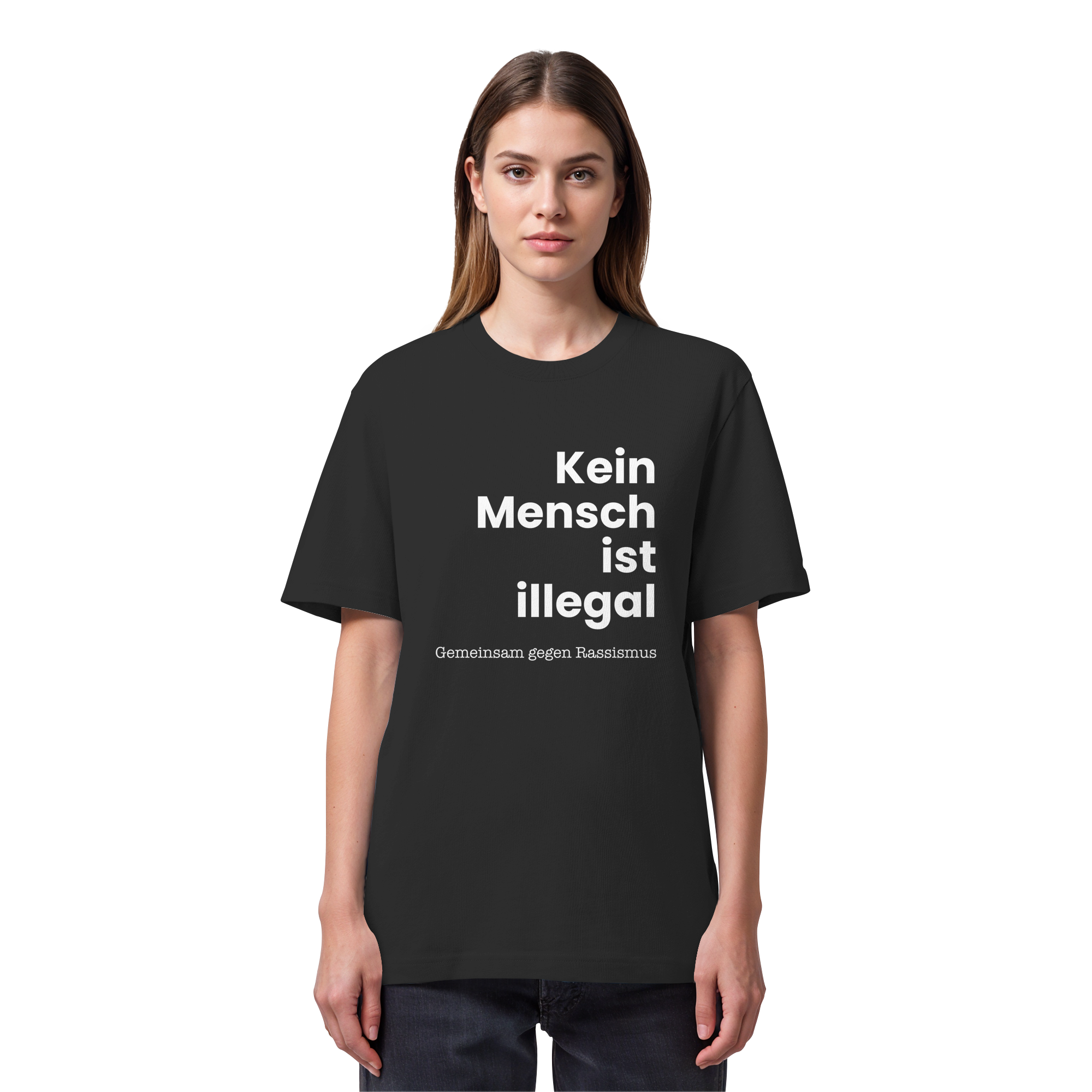 Kein Mensch ist illegal "Gemeinsam gegen Rassismus Edition" Frontprint - Organic Heavy T-Shirt