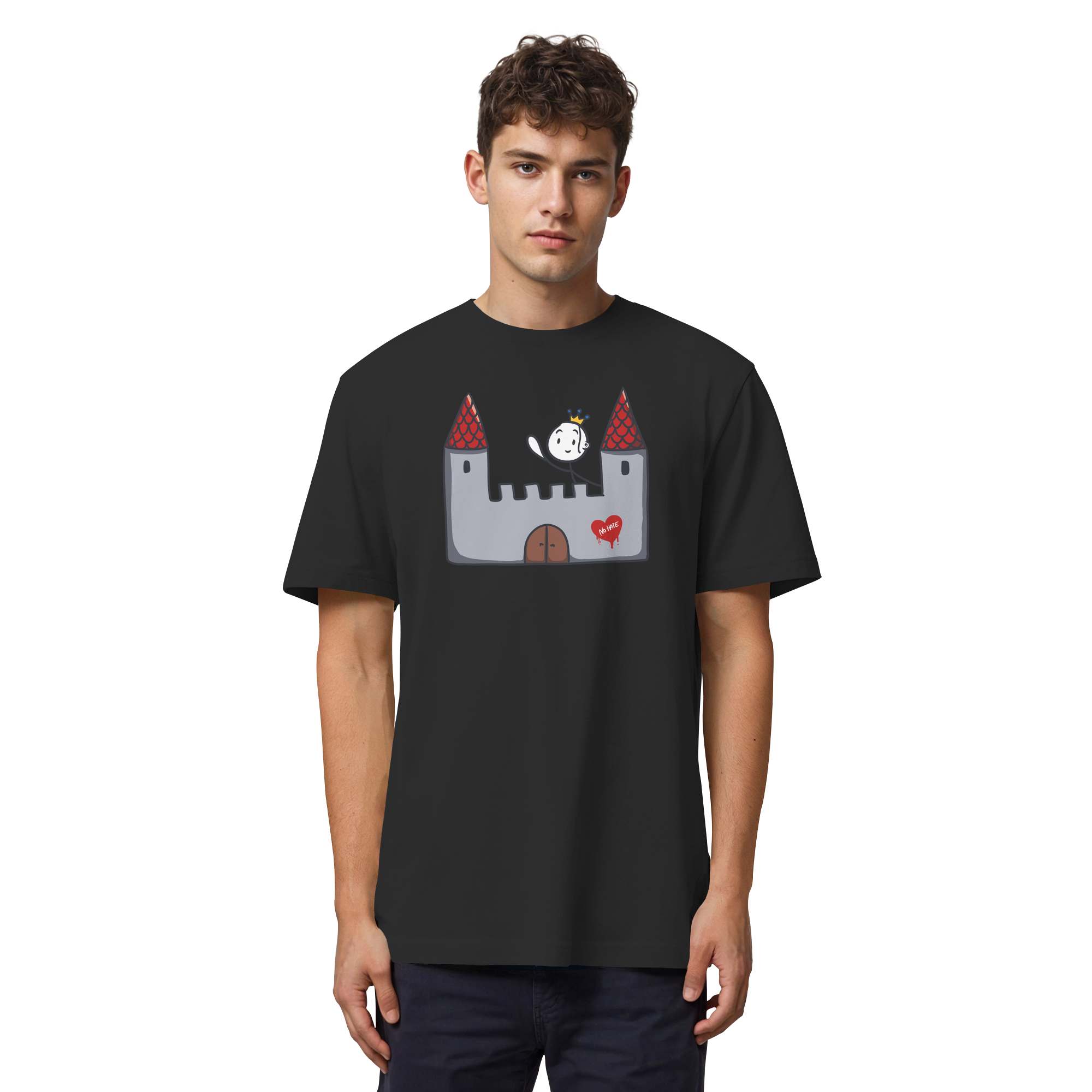 Seelenmännchen "Schloss Edition" Frontprint (dunkel) - Organic Heavy T-Shirt