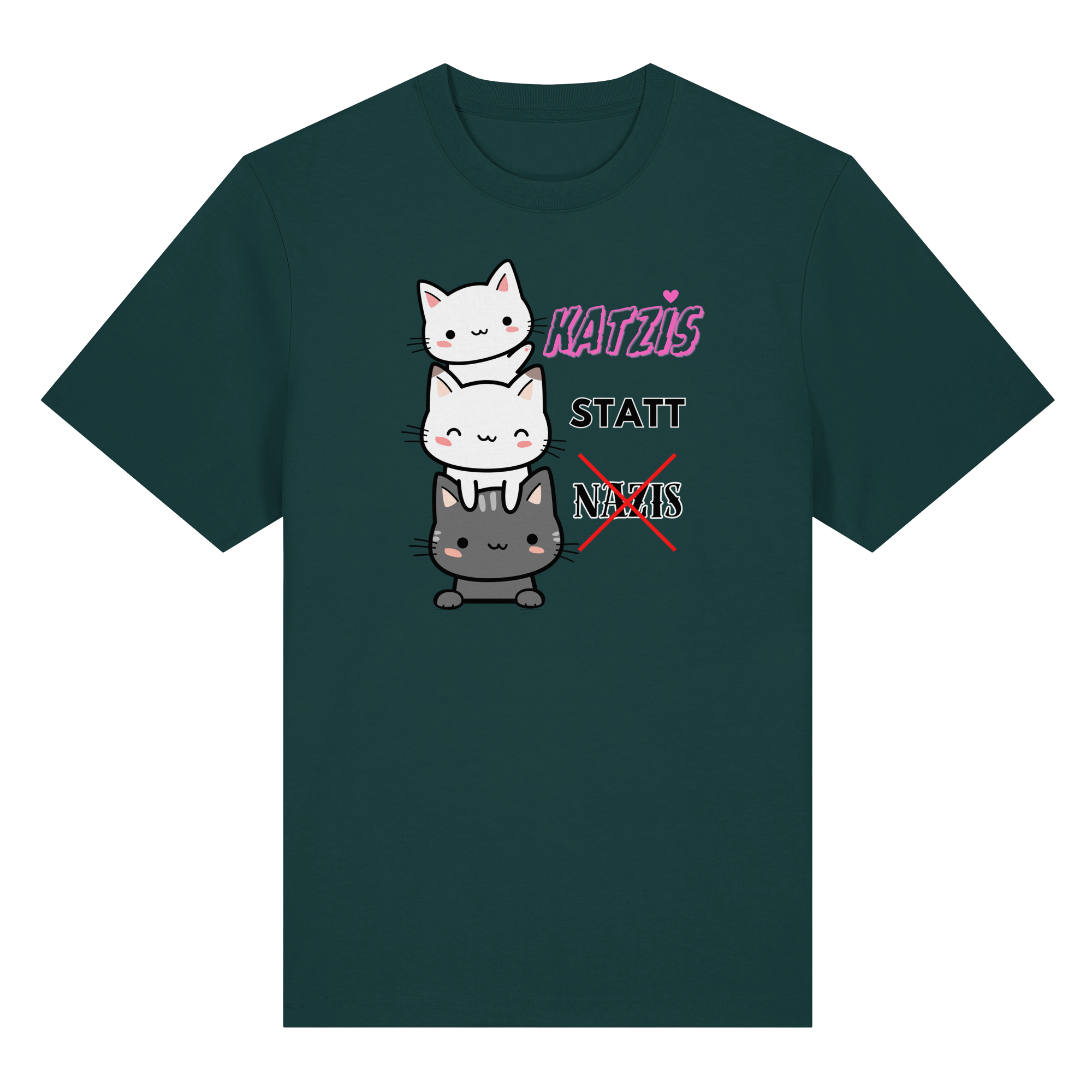 Katzis statt Nazis - Organic Heavy T-Shirt