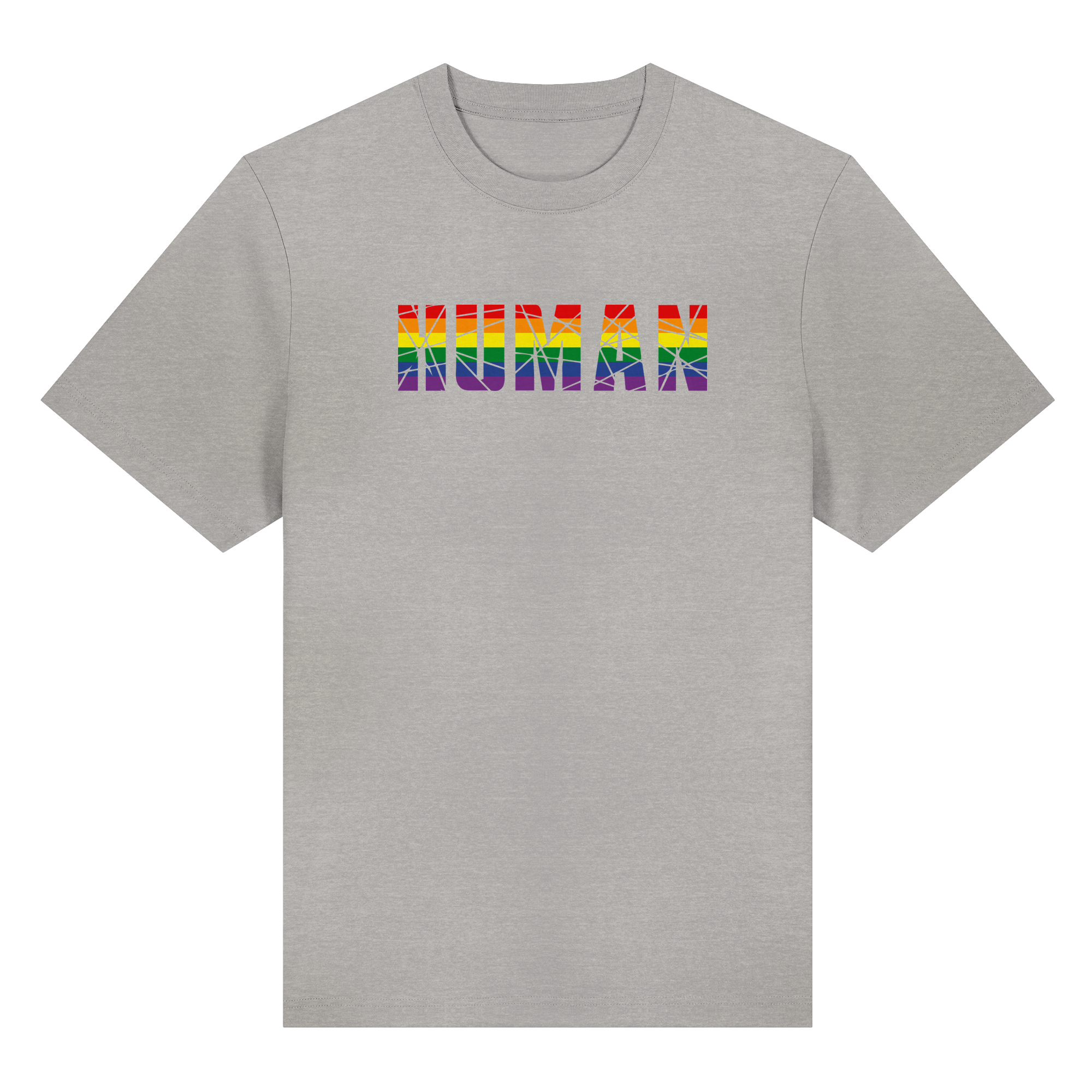 HUMAN in Regenbogen-Farben - Organic Heavy T-Shirt
