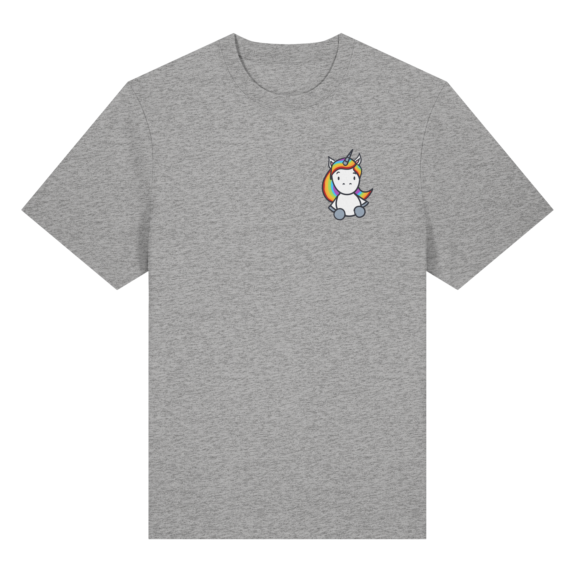 Einhorn mit Regenbogen Haaren - Organic Heavy T-Shirt