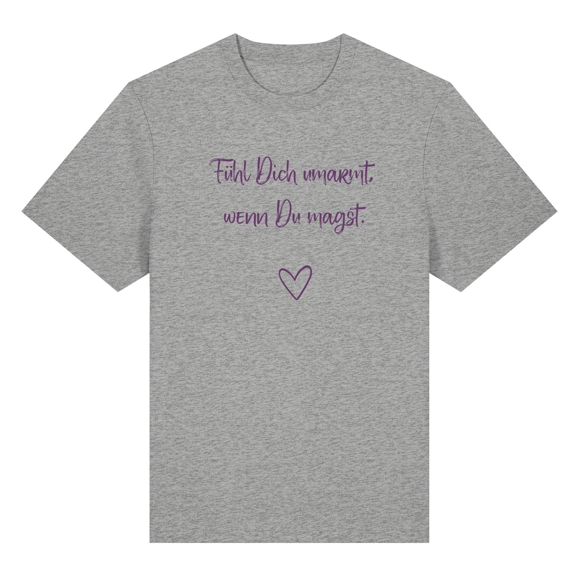 Fühl Dich umarmt, wenn Du magst "Lila Herz Edition" - Organic Heavy T-Shirt