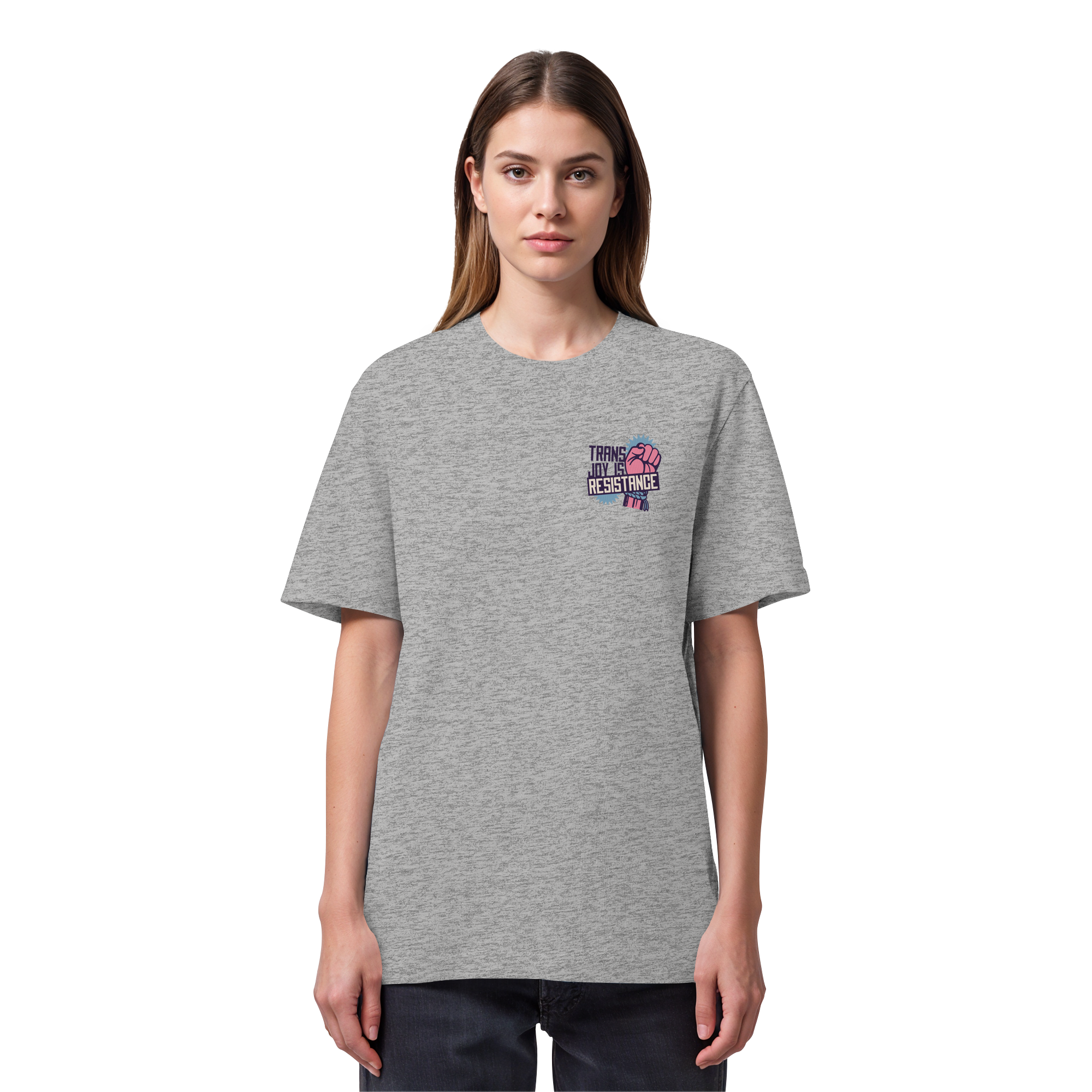 Trans Joy Is Resistance "Raised Fist Edition" - Organic Heavy T-Shirt