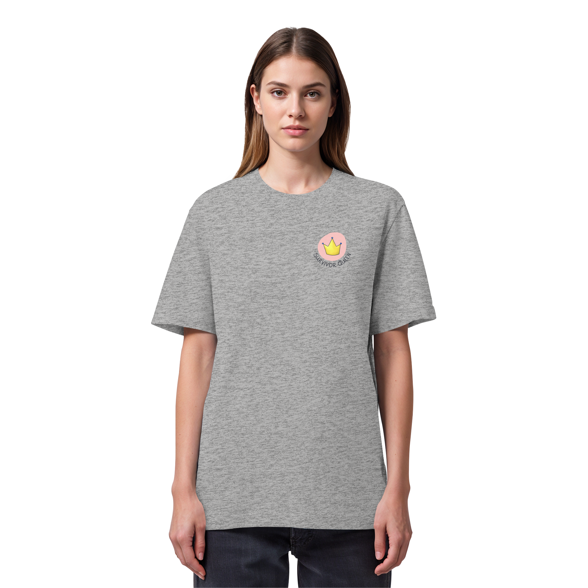 Survivor Queens Logo "Schriftzug Edition" Brustprint (hell) - Organic Heavy T-Shirt