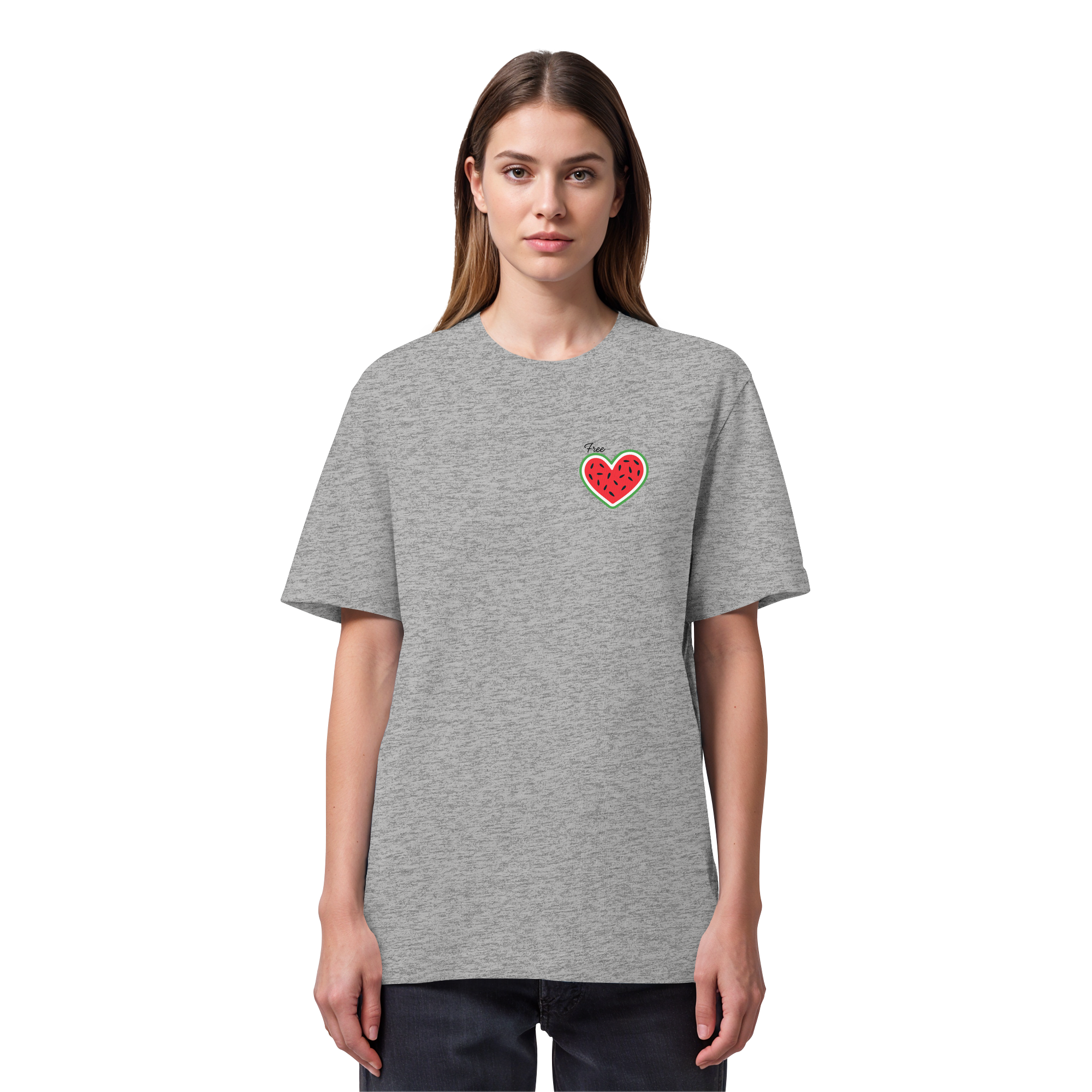 Free Palestine "Melon Heart Edition" - Organic Heavy T-Shirt