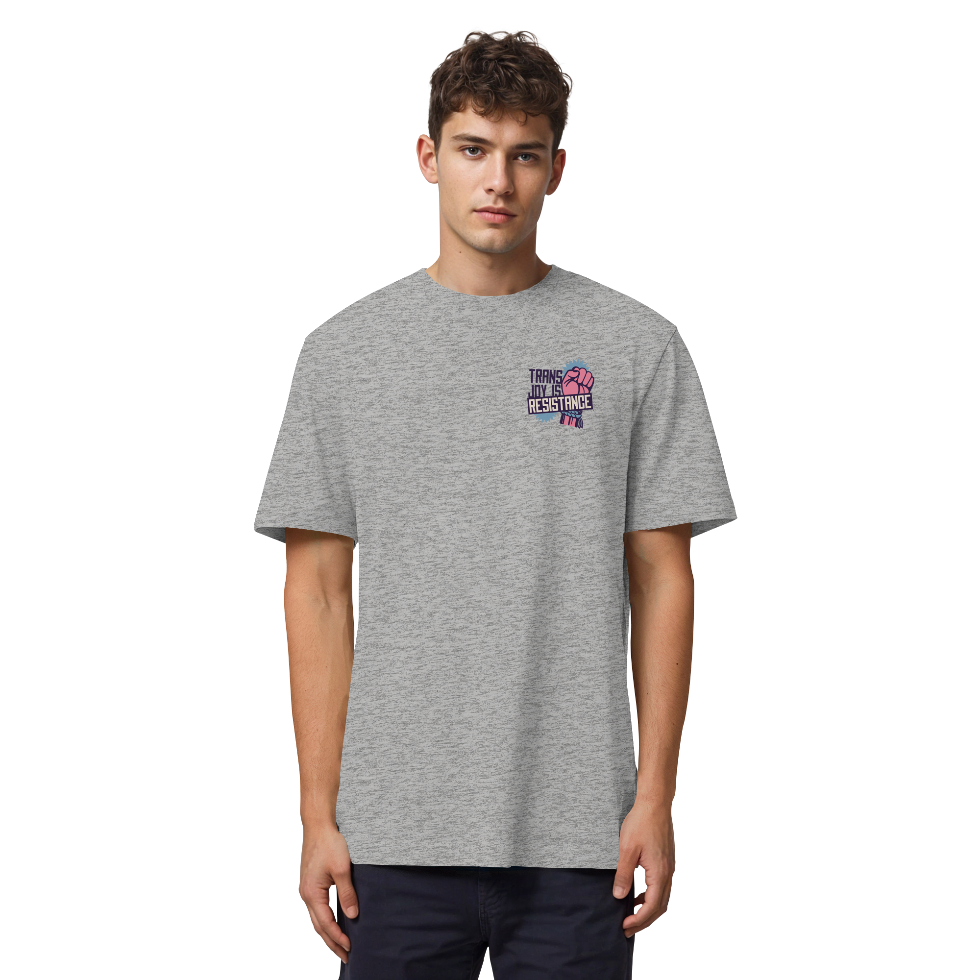 Trans Joy Is Resistance "Raised Fist Edition" - Organic Heavy T-Shirt