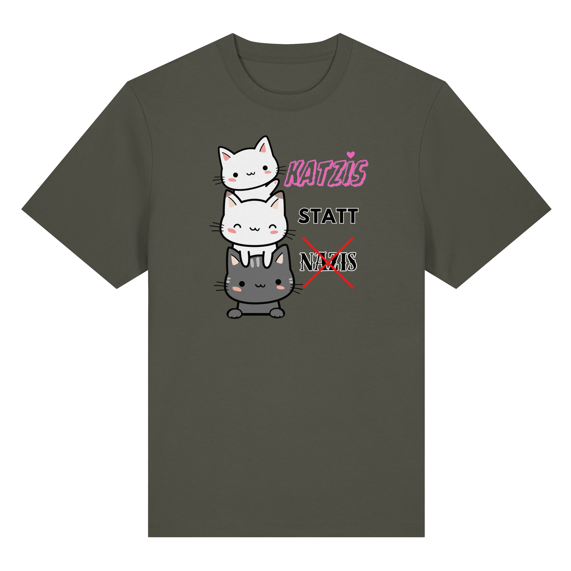 Katzis statt Nazis - Organic Heavy T-Shirt