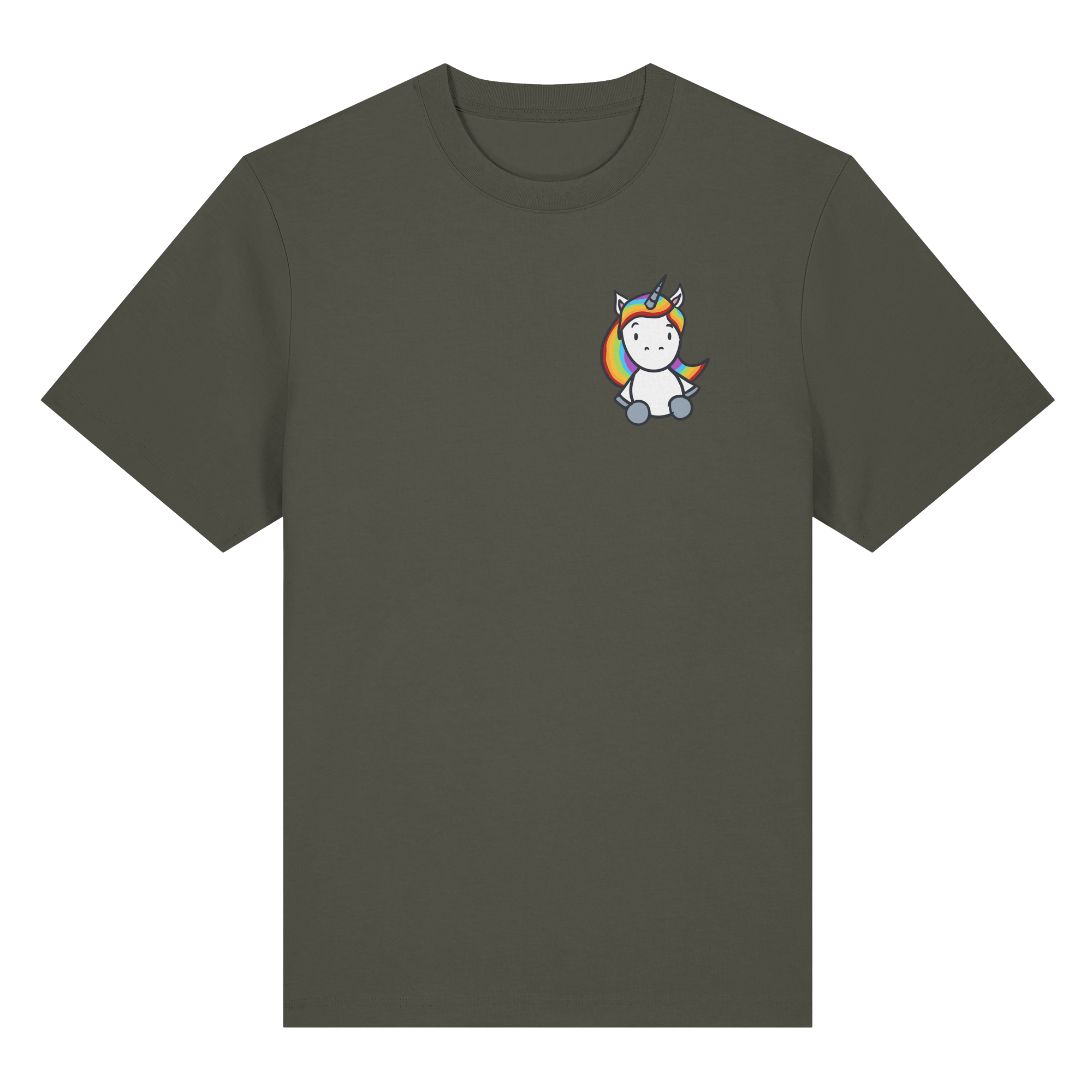 Schwarz Weiß wird Regenbogen Farben Backprint (dunkel) - Organic Heavy T-Shirt