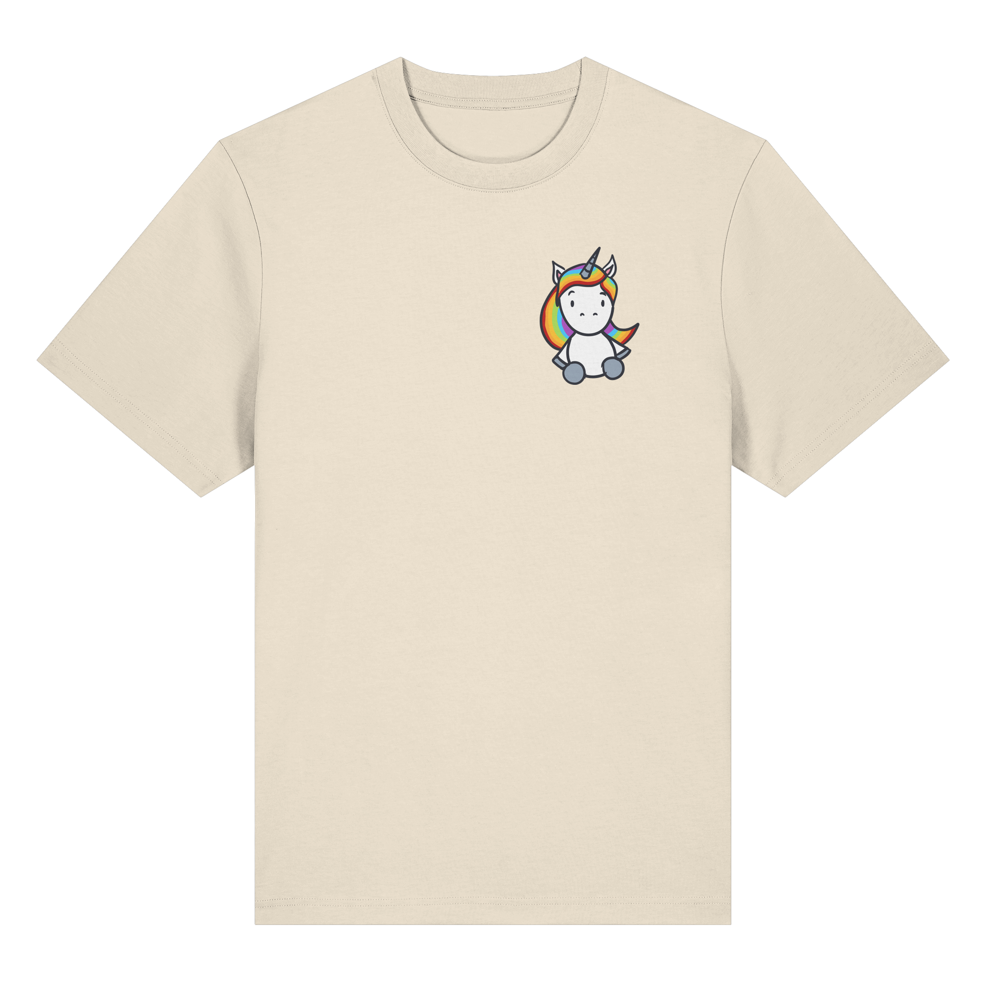 Schwarz Weiß wird Regenbogen Farben Backprint (hell) - Organic Heavy T-Shirt
