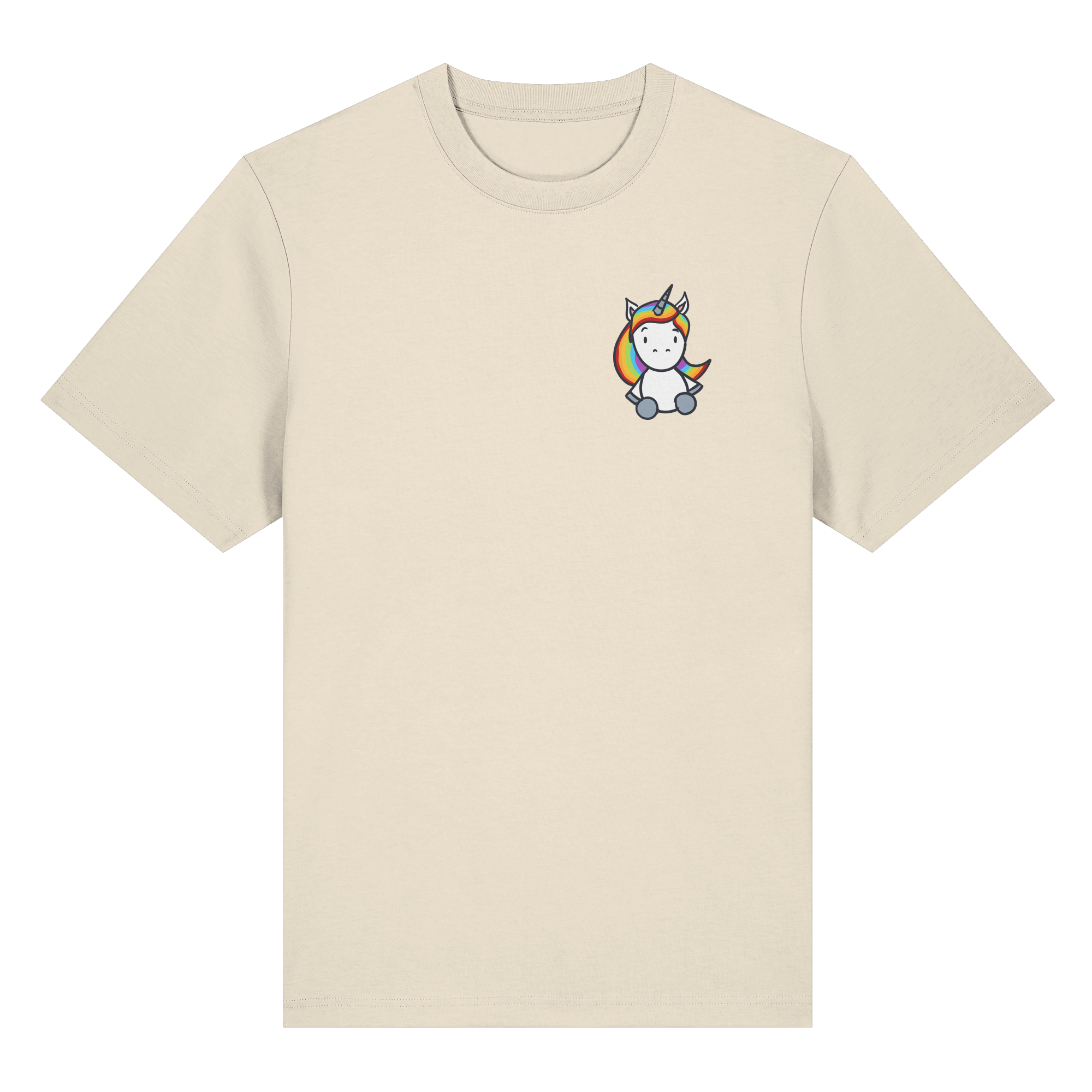 Einhorn mit Regenbogen Haaren - Organic Heavy T-Shirt