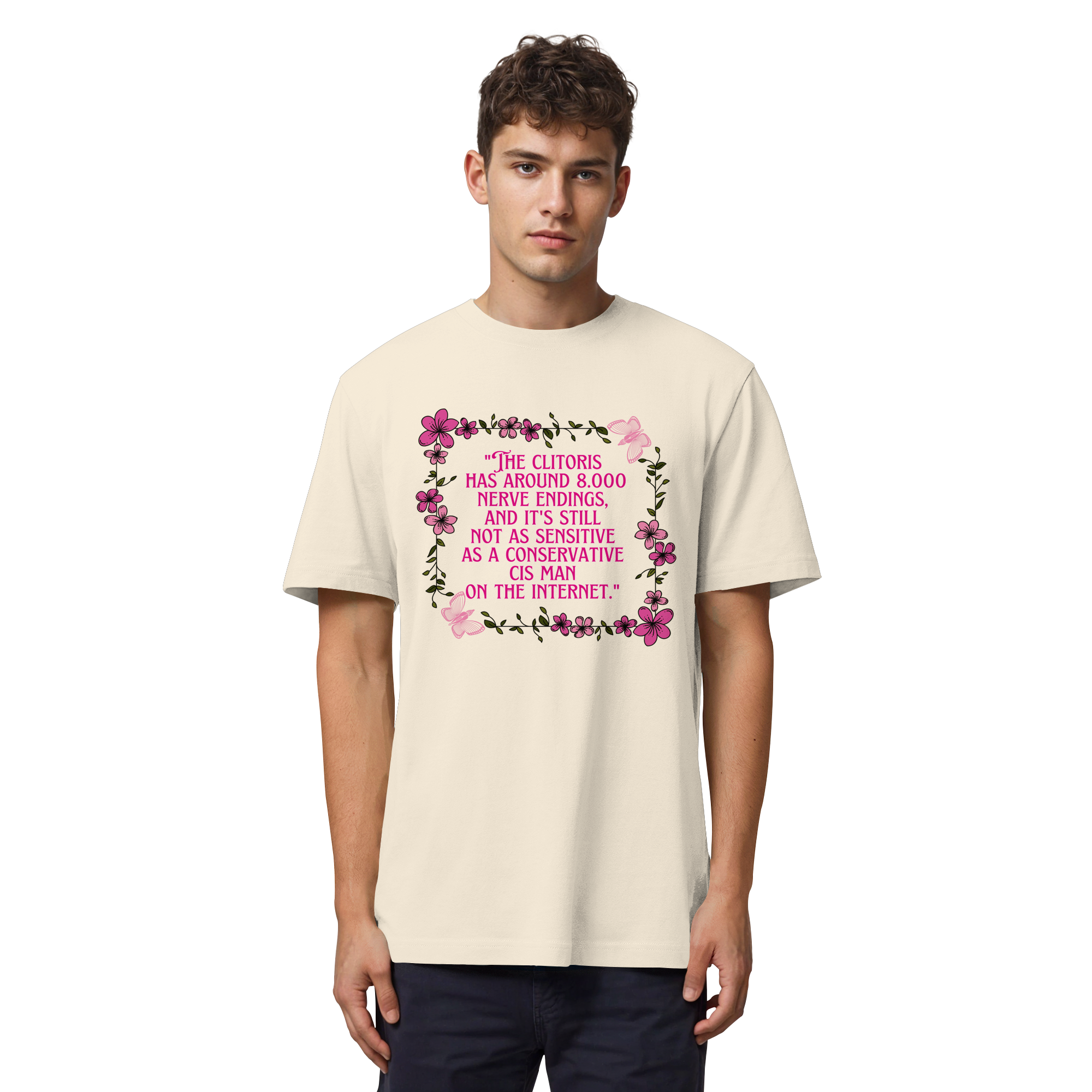The Clitoris has around 8.000 Nerve Endings - Organic Heavy T-Shirt