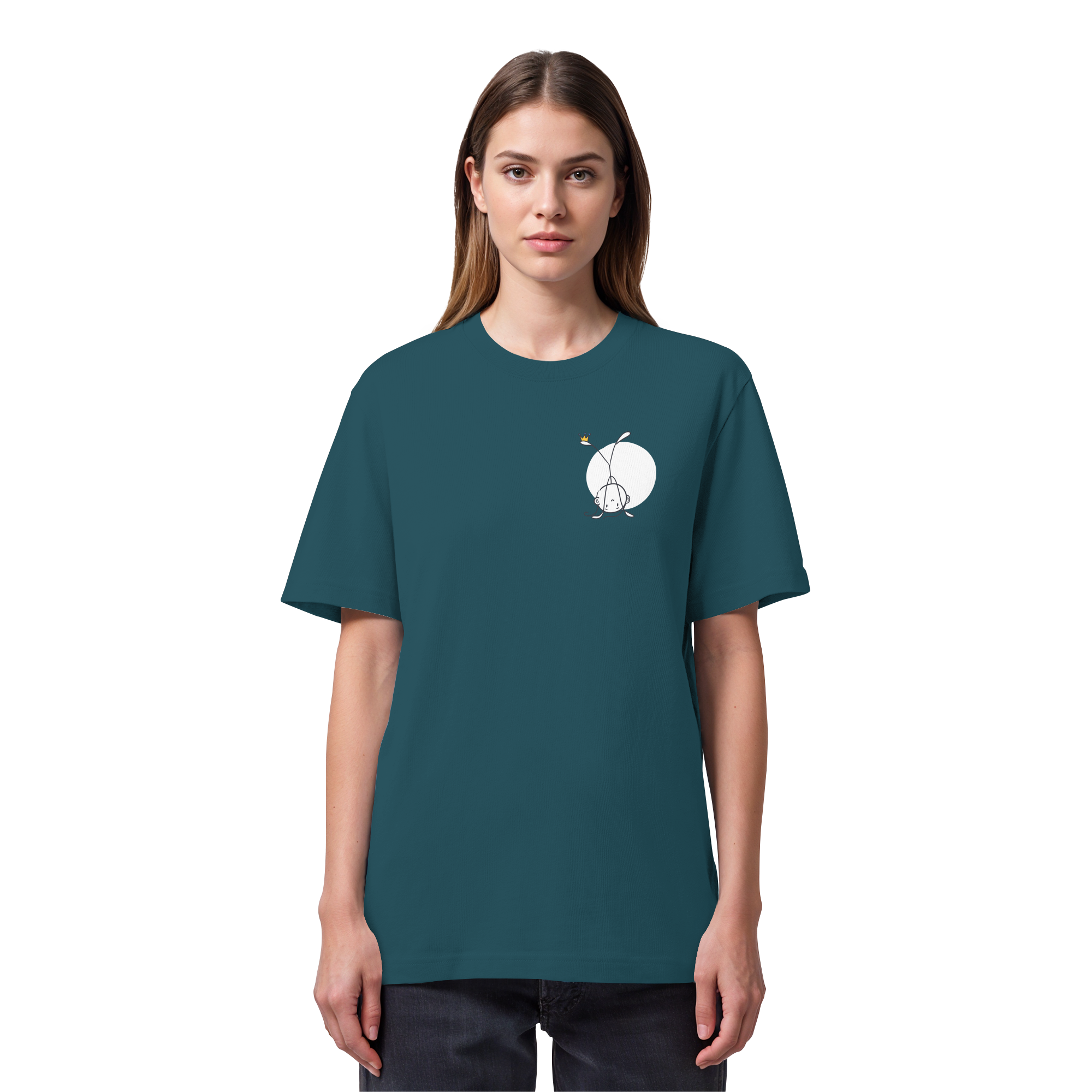 Seelenmännchen "Handstand Edition" Brustprint (dunkel) - Organic Heavy T-Shirt