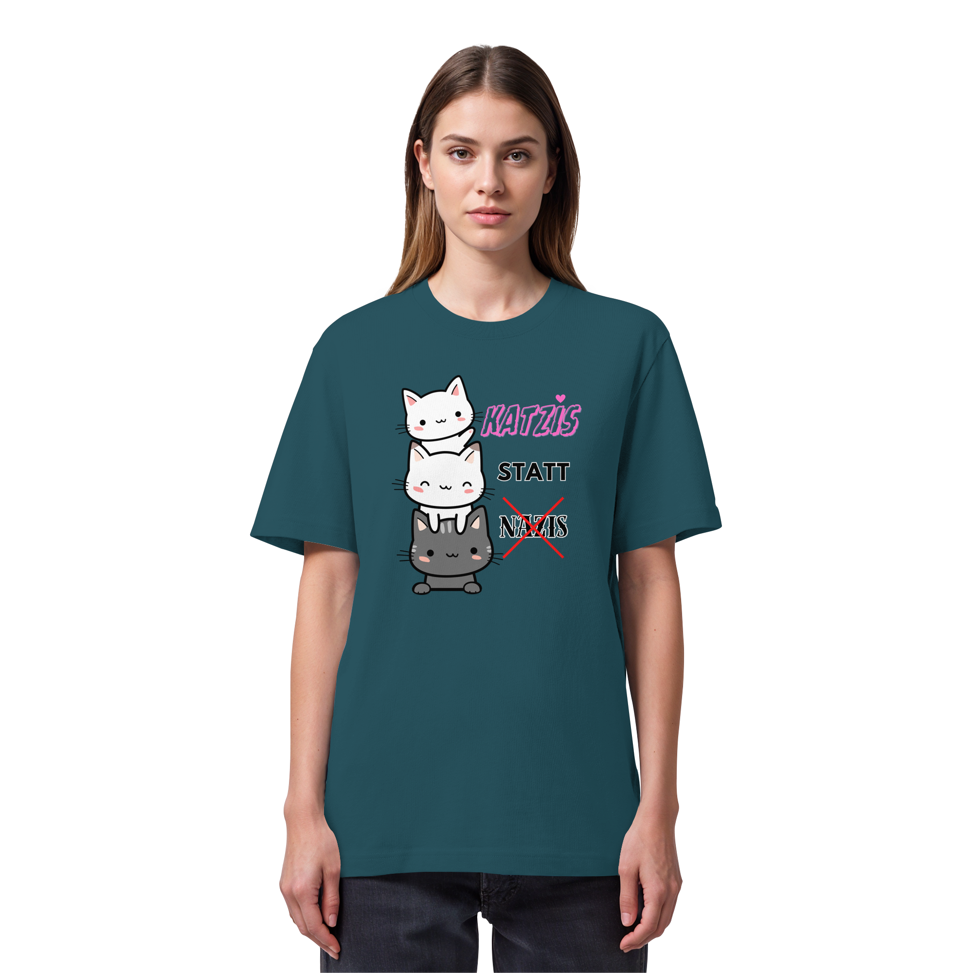Katzis statt Nazis - Organic Heavy T-Shirt