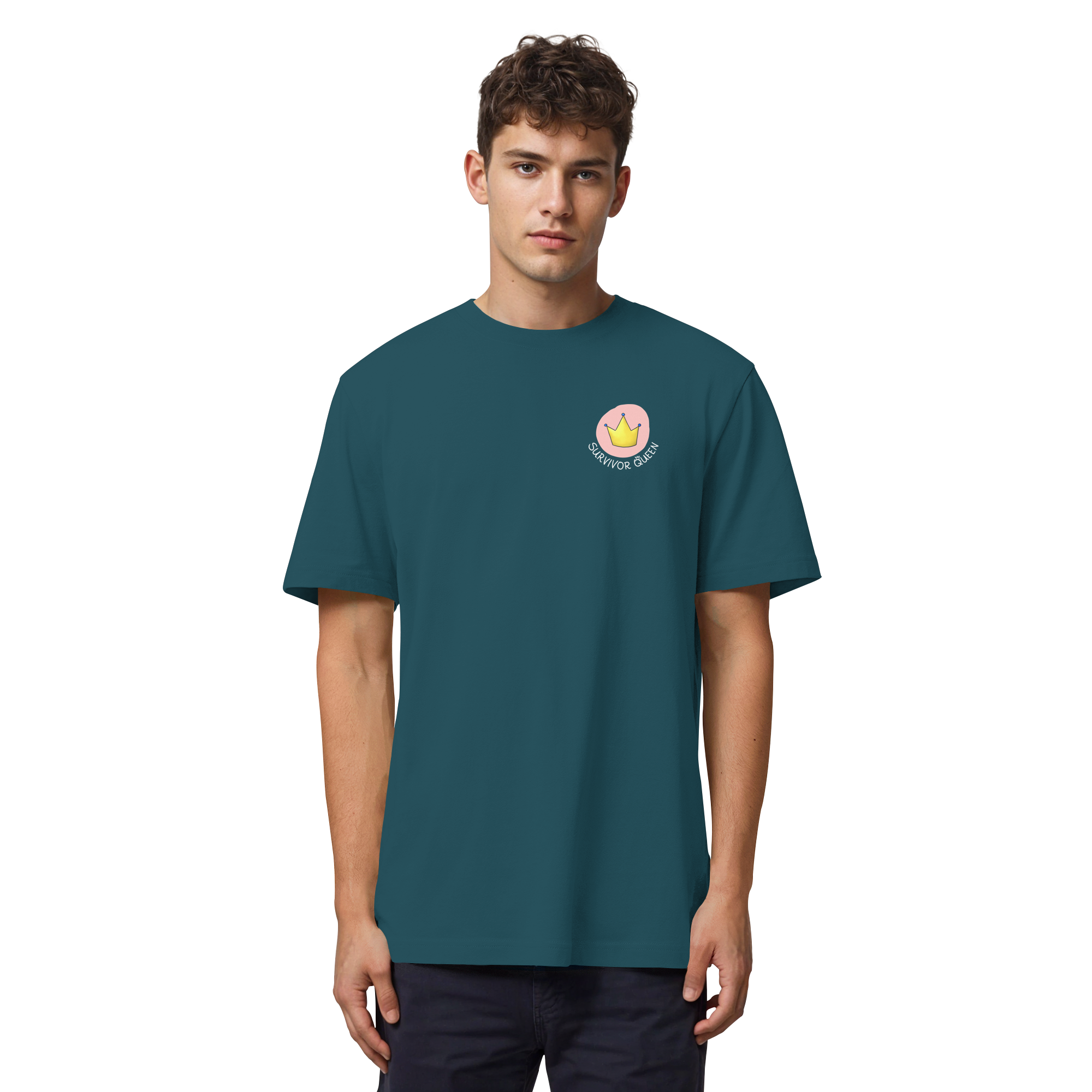 Survivor Queens Logo "Schriftzug Edition" Brustprint (dunkel) - Organic Heavy T-Shirt