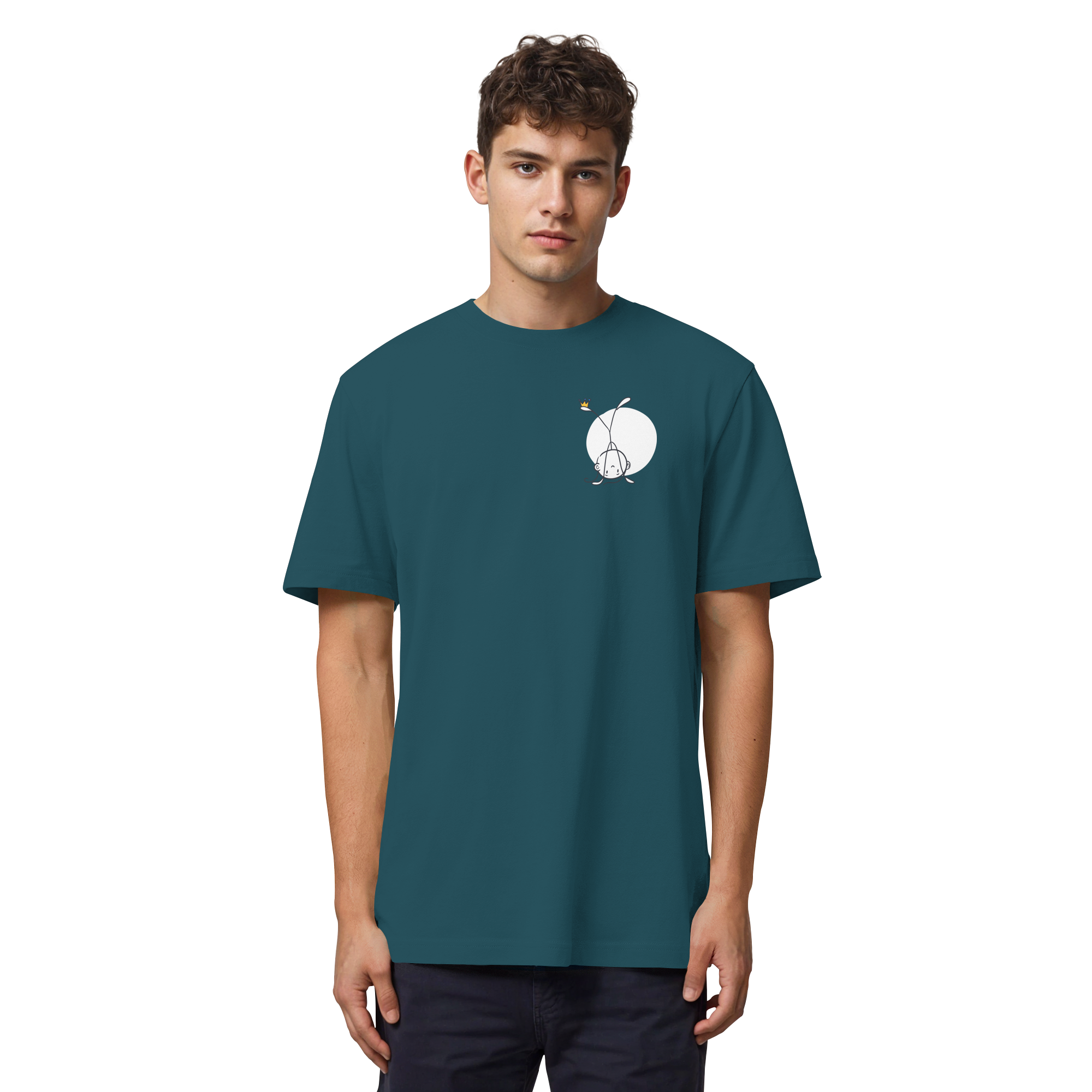 Seelenmännchen "Handstand Edition" Brustprint (dunkel) - Organic Heavy T-Shirt