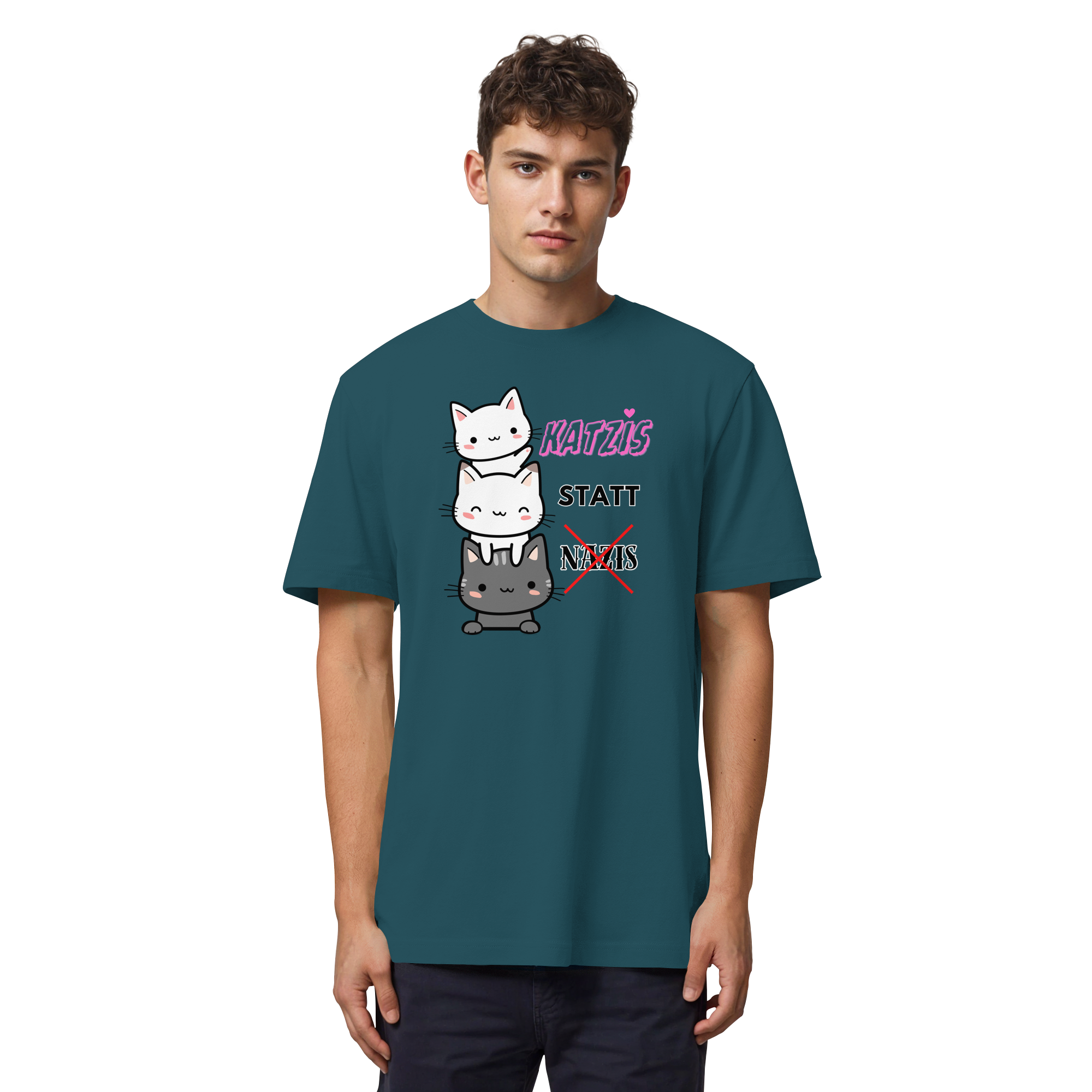 Katzis statt Nazis - Organic Heavy T-Shirt