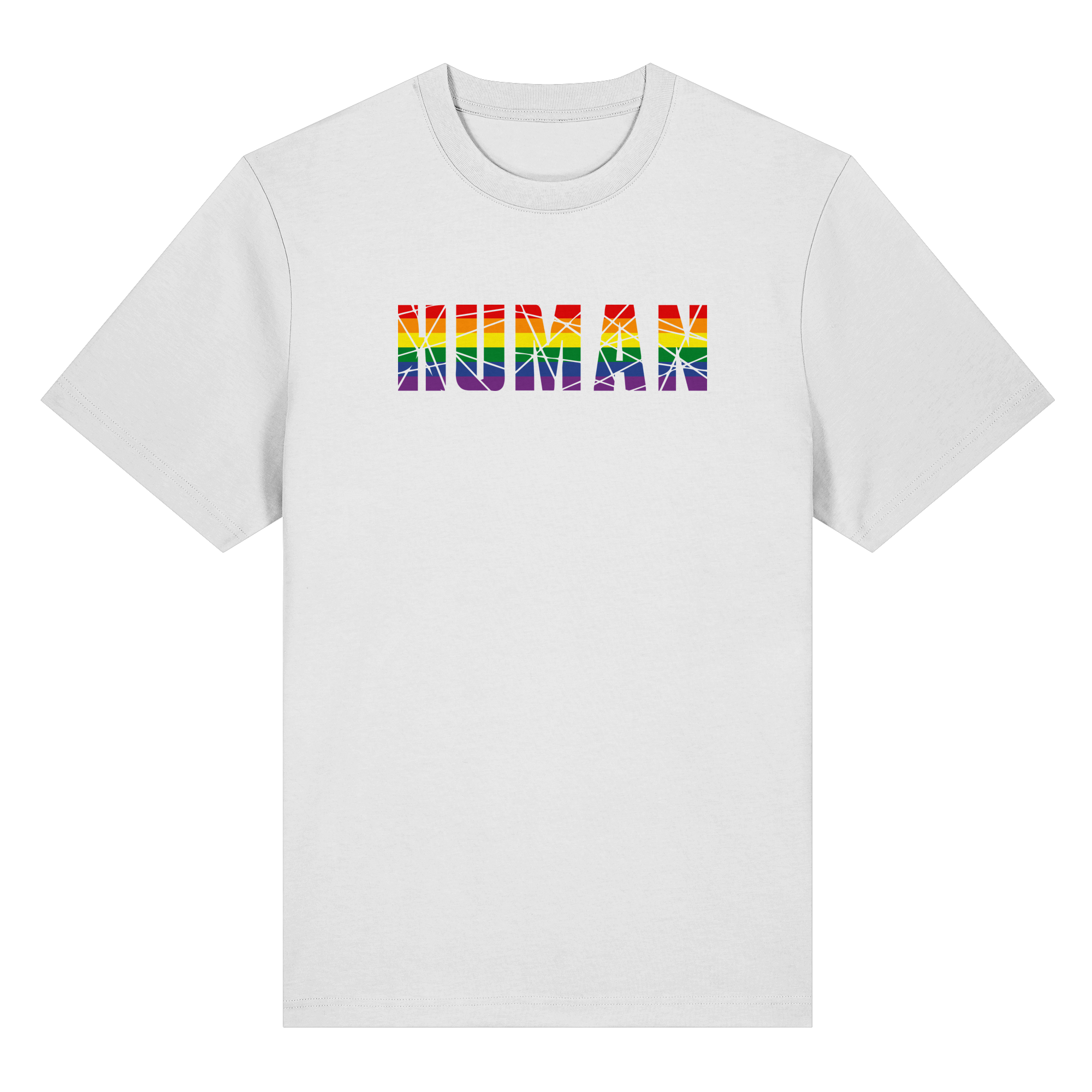 HUMAN in Regenbogen-Farben - Organic Heavy T-Shirt
