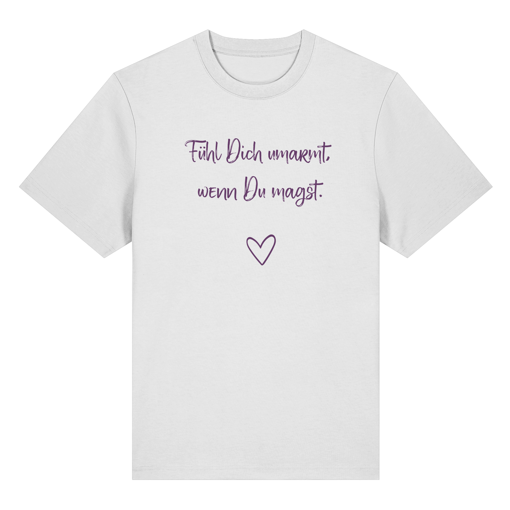 Fühl Dich umarmt, wenn Du magst "Lila Herz Edition" - Organic Heavy T-Shirt