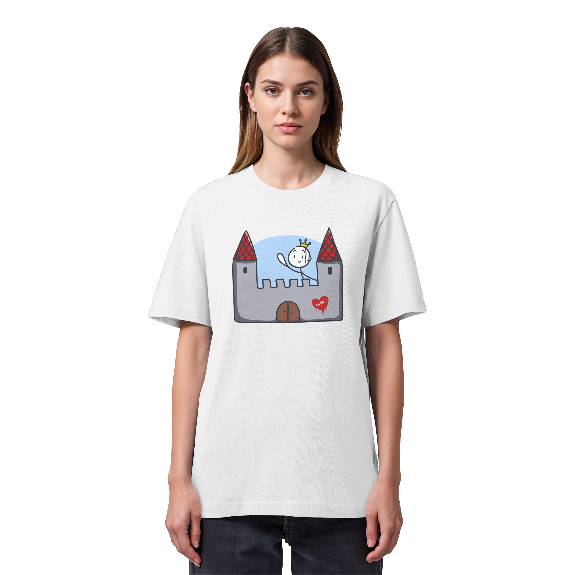 Seelenmännchen "Schloss Edition" Frontprint (hell) - Organic Heavy T-Shirt