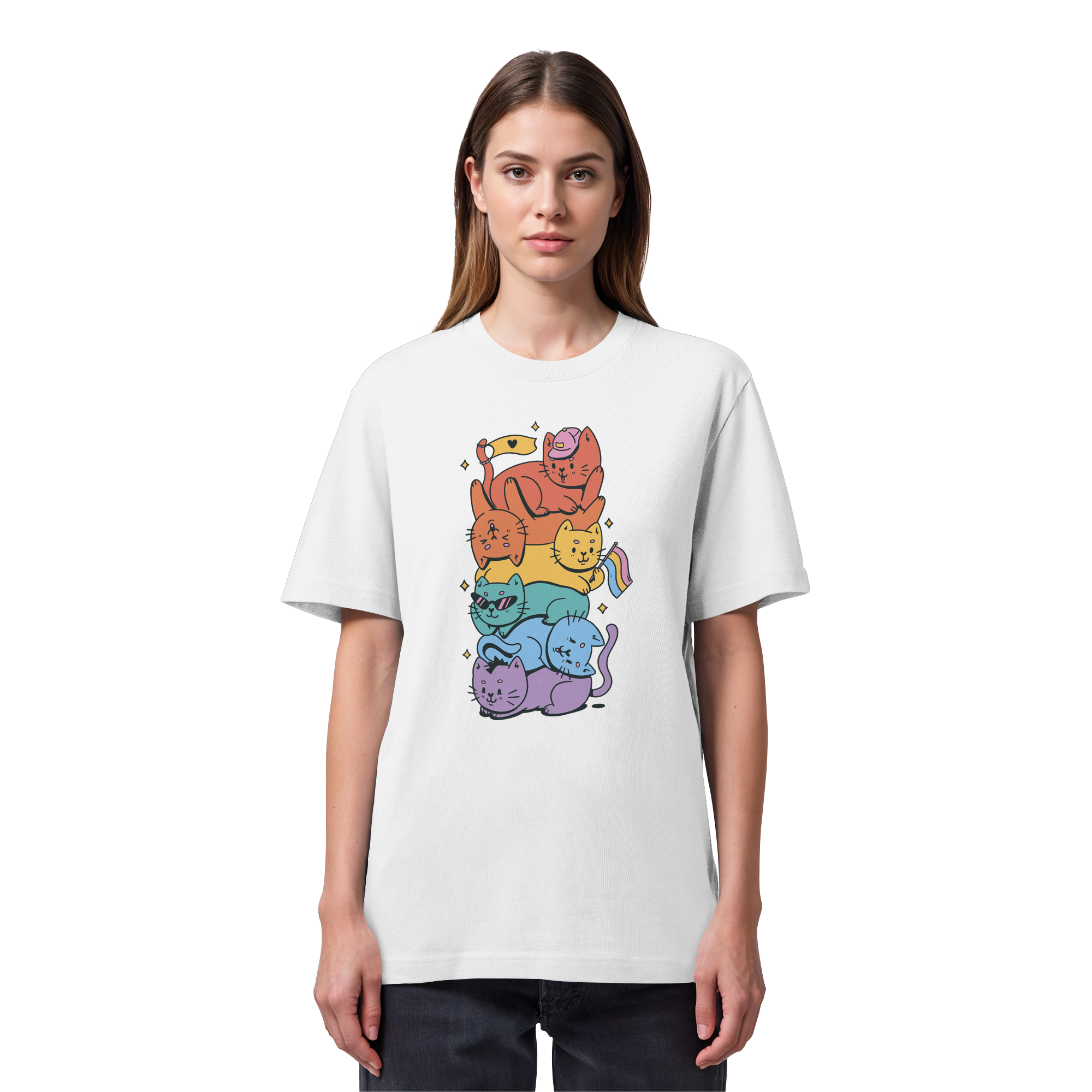 LGBTQ+ Katzen - Organic Heavy T-Shirt