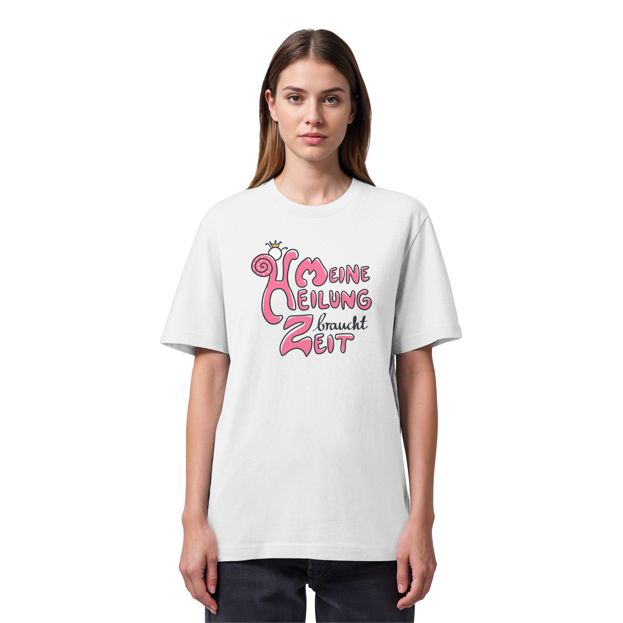 Meine Heilung braucht Zeit "Pinke Edition" - Organic Heavy T-Shirt