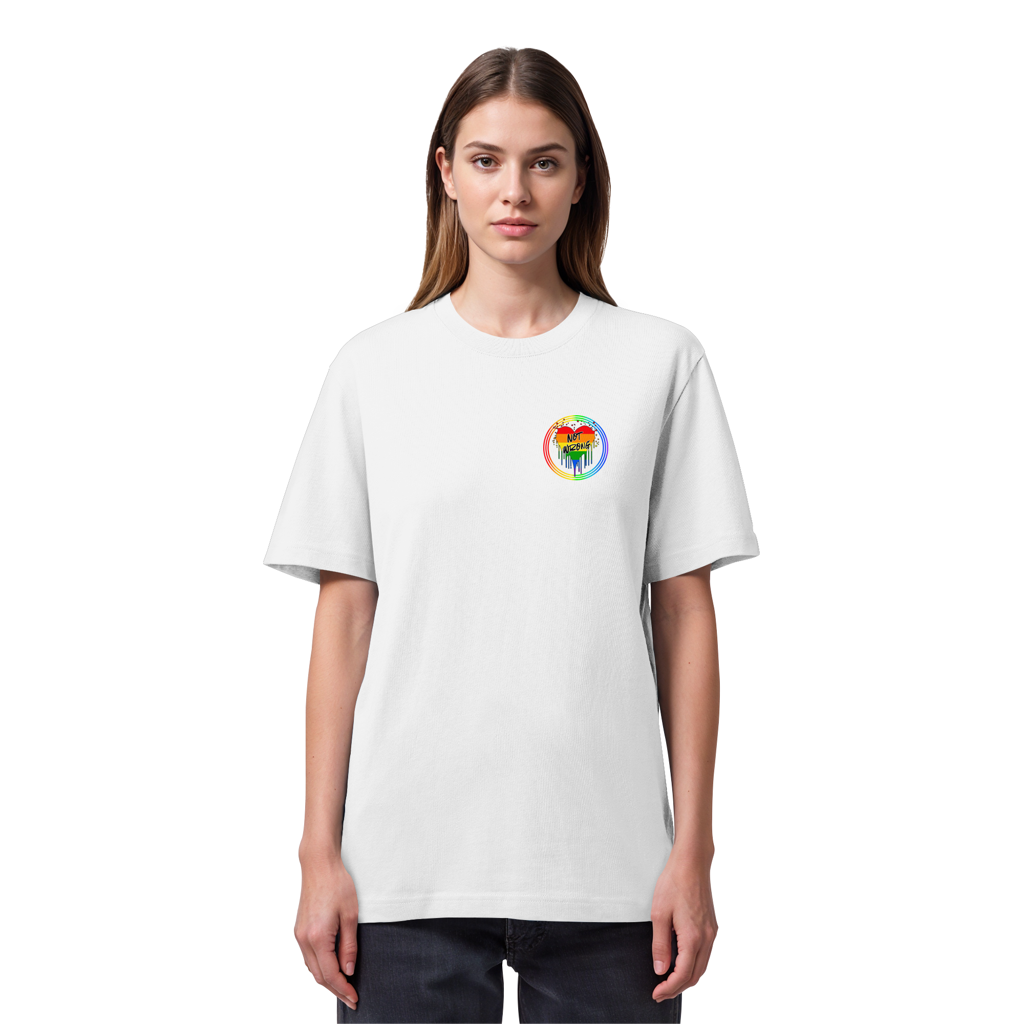 Queer Not Wrong "Regenbogenkreis Edition" - Organic Heavy T-Shirt