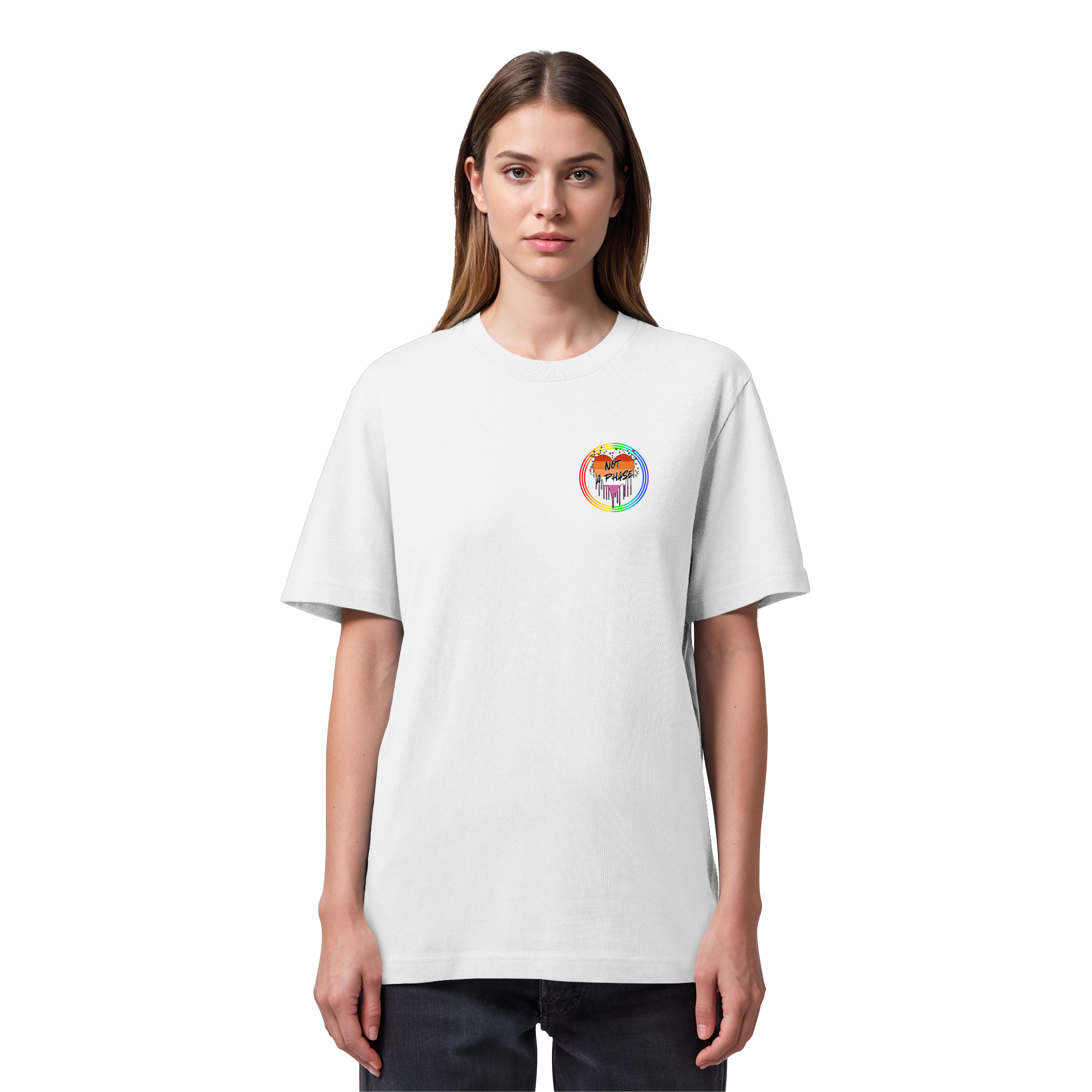 Lesbian Not a Phase "Regenbogenkreis Edition" - Organic Heavy T-Shirt