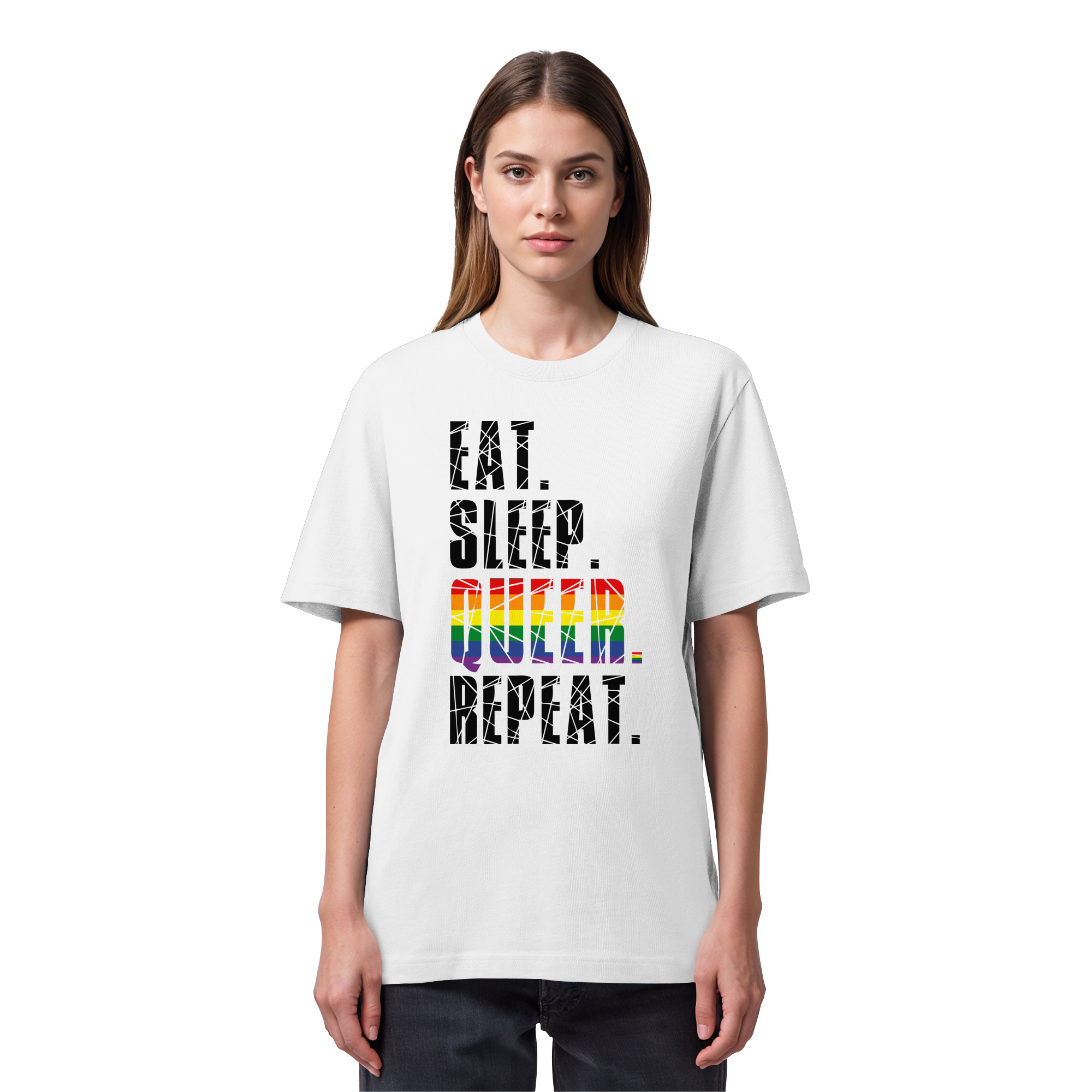 EAT. SLEEP. QUEER. REPEAT. - Organic Heavy T-Shirt