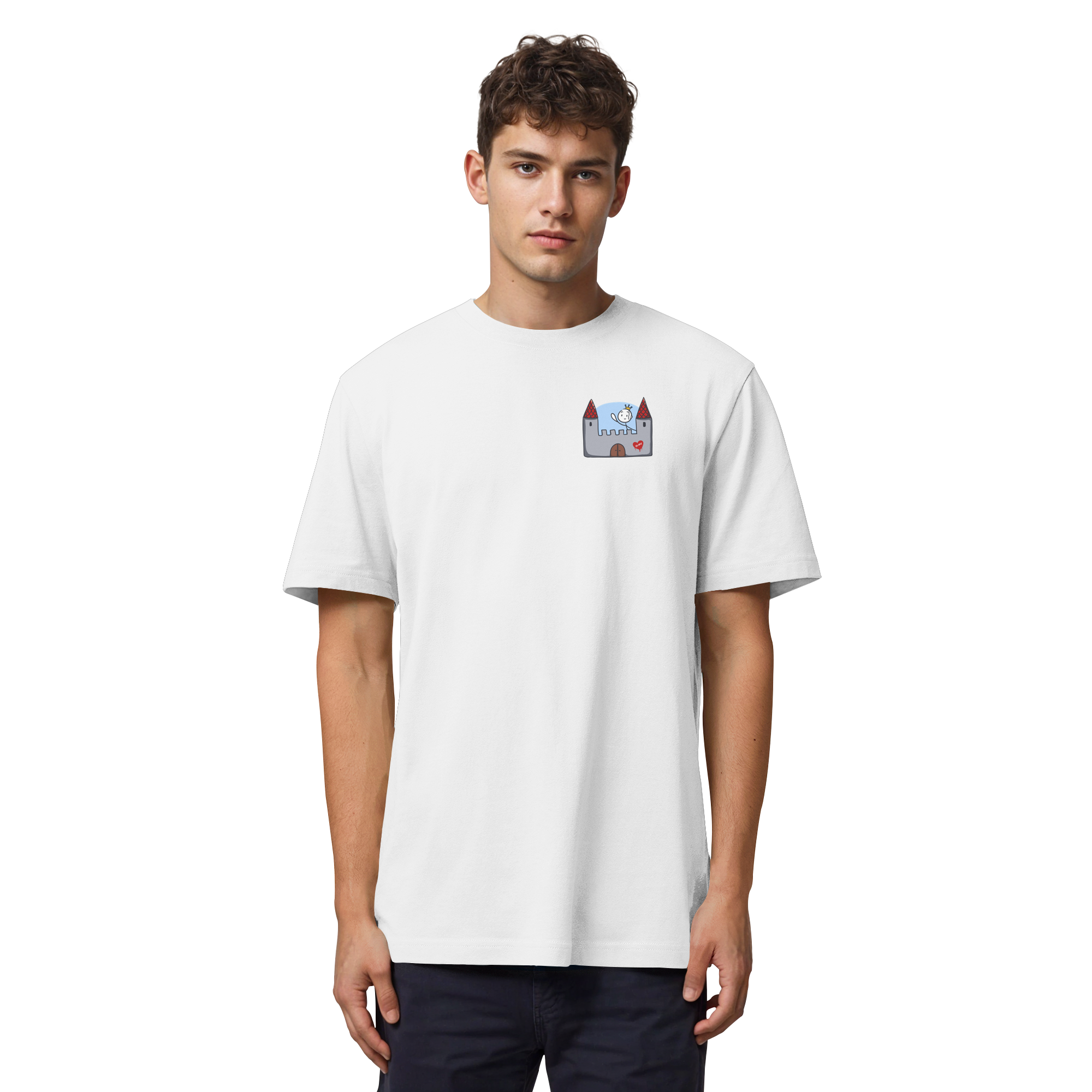 Seelenmännchen "Schloss Edition" Brustprint (hell) - Organic Heavy T-Shirt