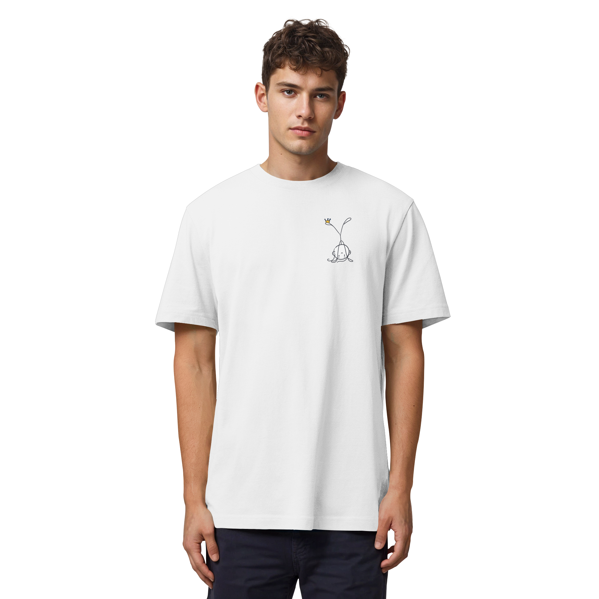 Seelenmännchen "Handstand Edition" Brustprint (hell) - Organic Heavy T-Shirt