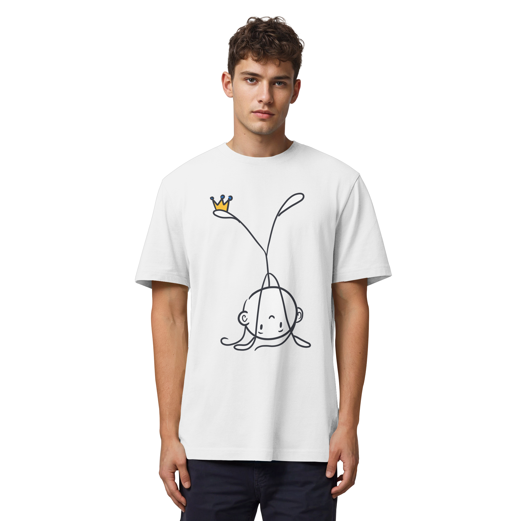 Seelenmännchen "Handstand Edition" Frontprint (hell) - Organic Heavy T-Shirt