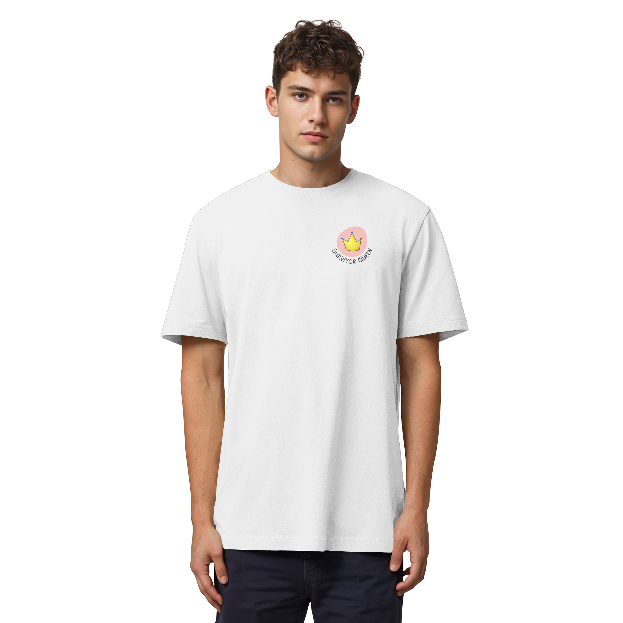 Survivor Queens Logo "Schriftzug Edition" Brustprint (hell) - Organic Heavy T-Shirt