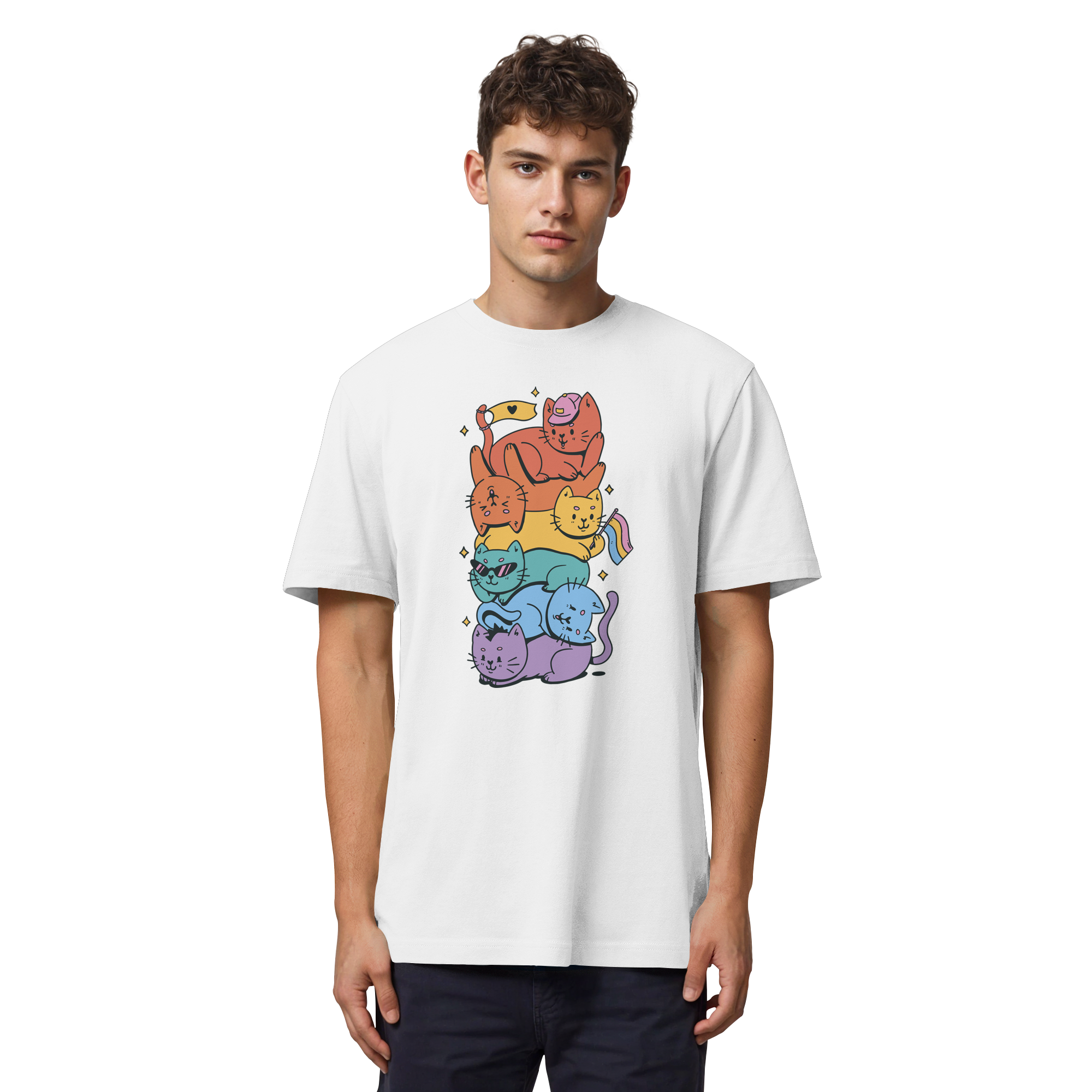 LGBTQ+ Katzen - Organic Heavy T-Shirt