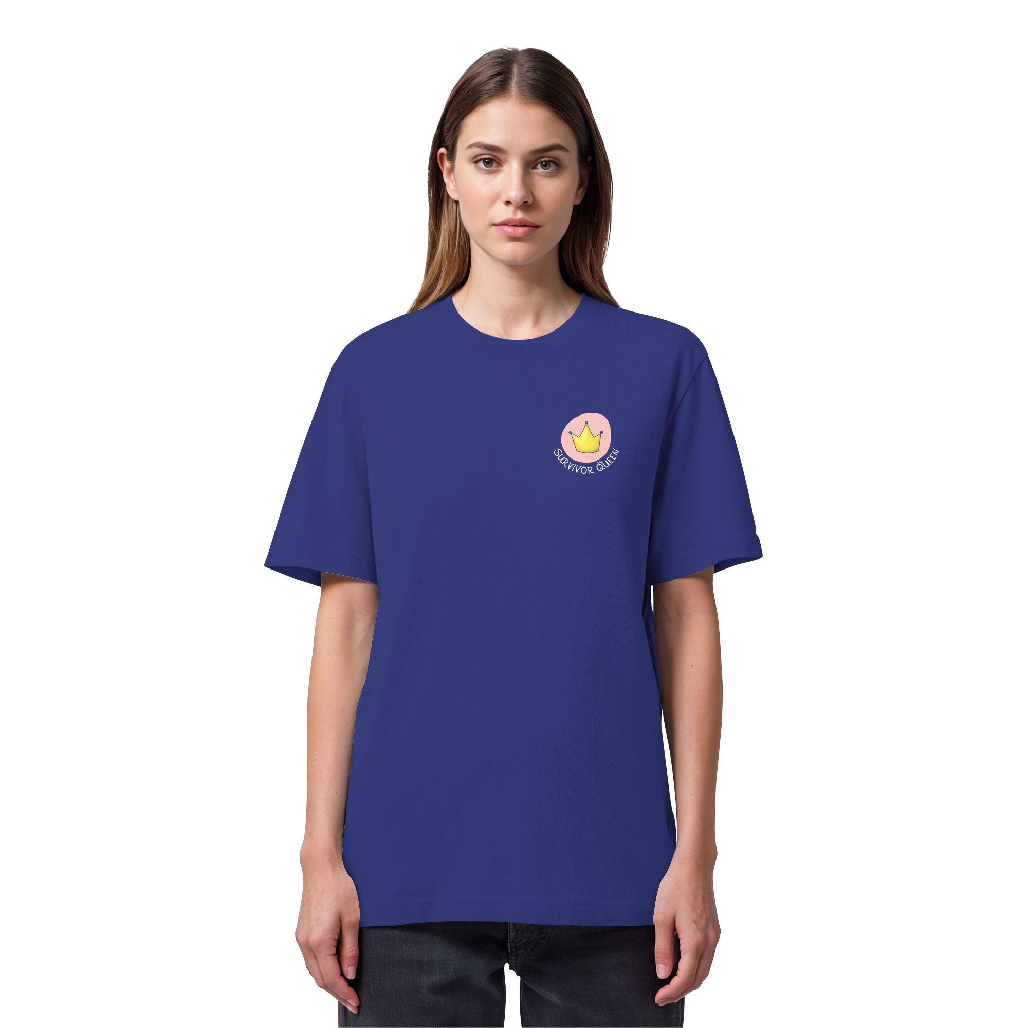 Survivor Queens Logo "Schriftzug Edition" Brustprint (dunkel) - Organic Heavy T-Shirt