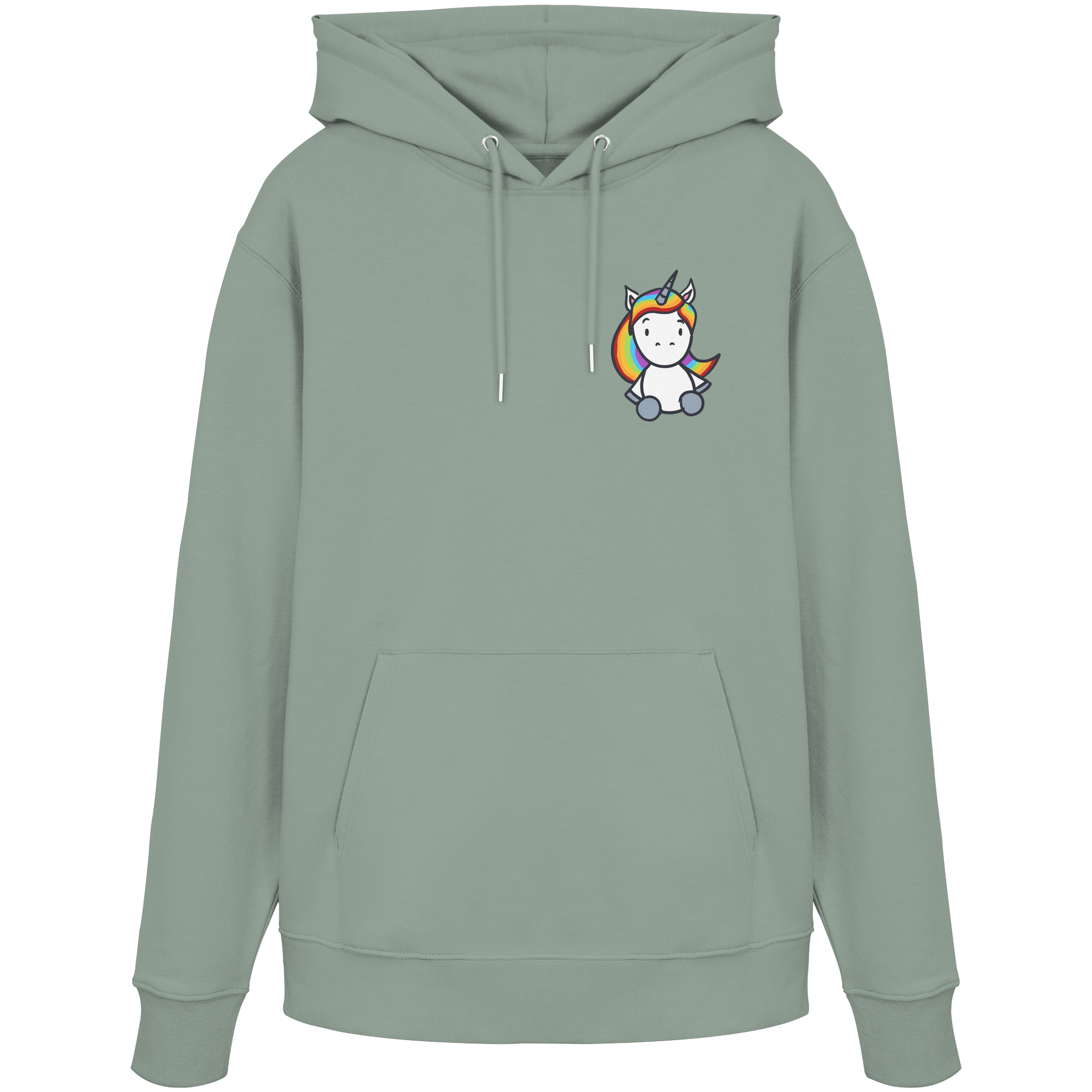 Schwarz Weiß wird Regenbogen Farben Backprint (hell) - Organic Hoodie