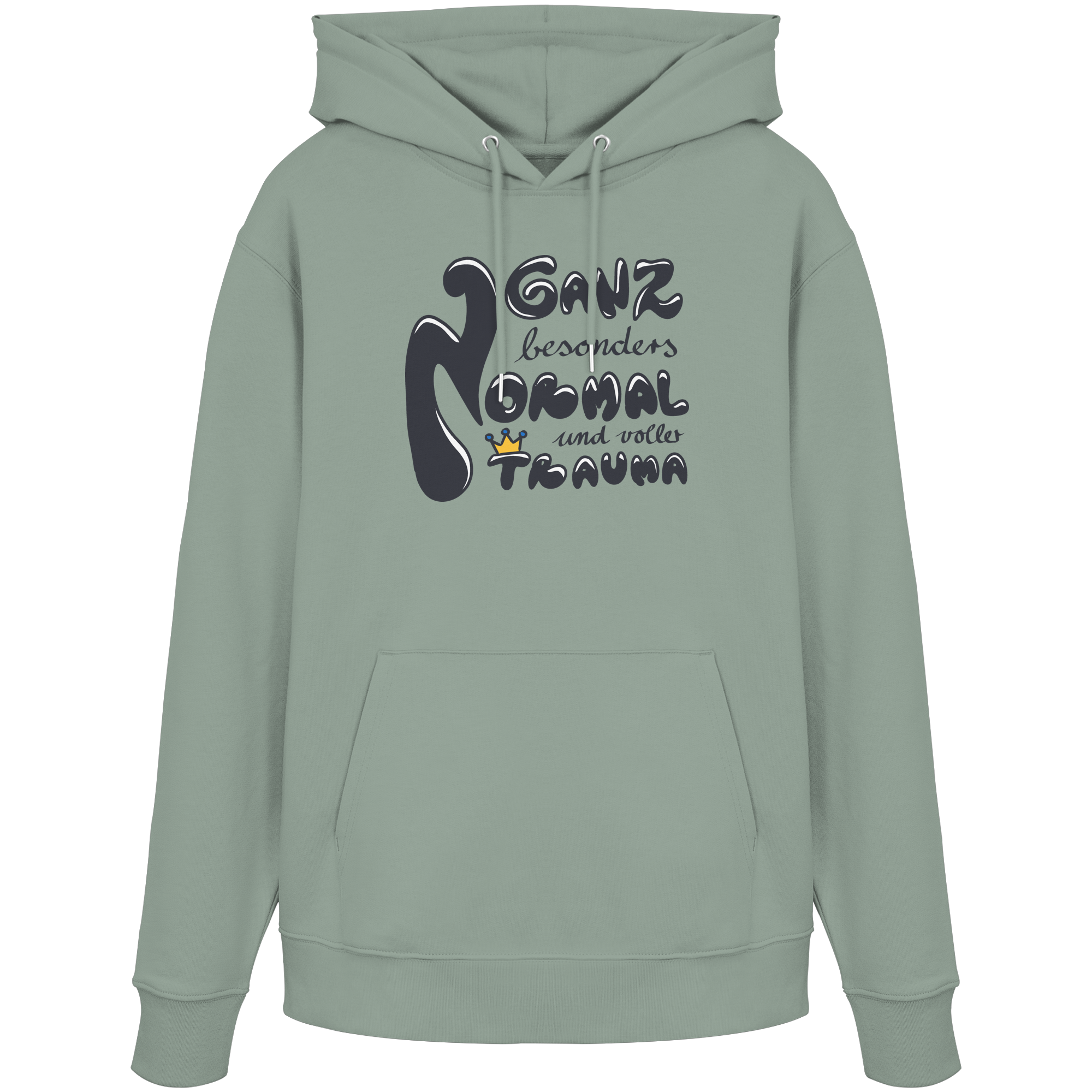 Ganz besonders Normal und voller Trauma "Schwarze Edition" - Organic Hoodie