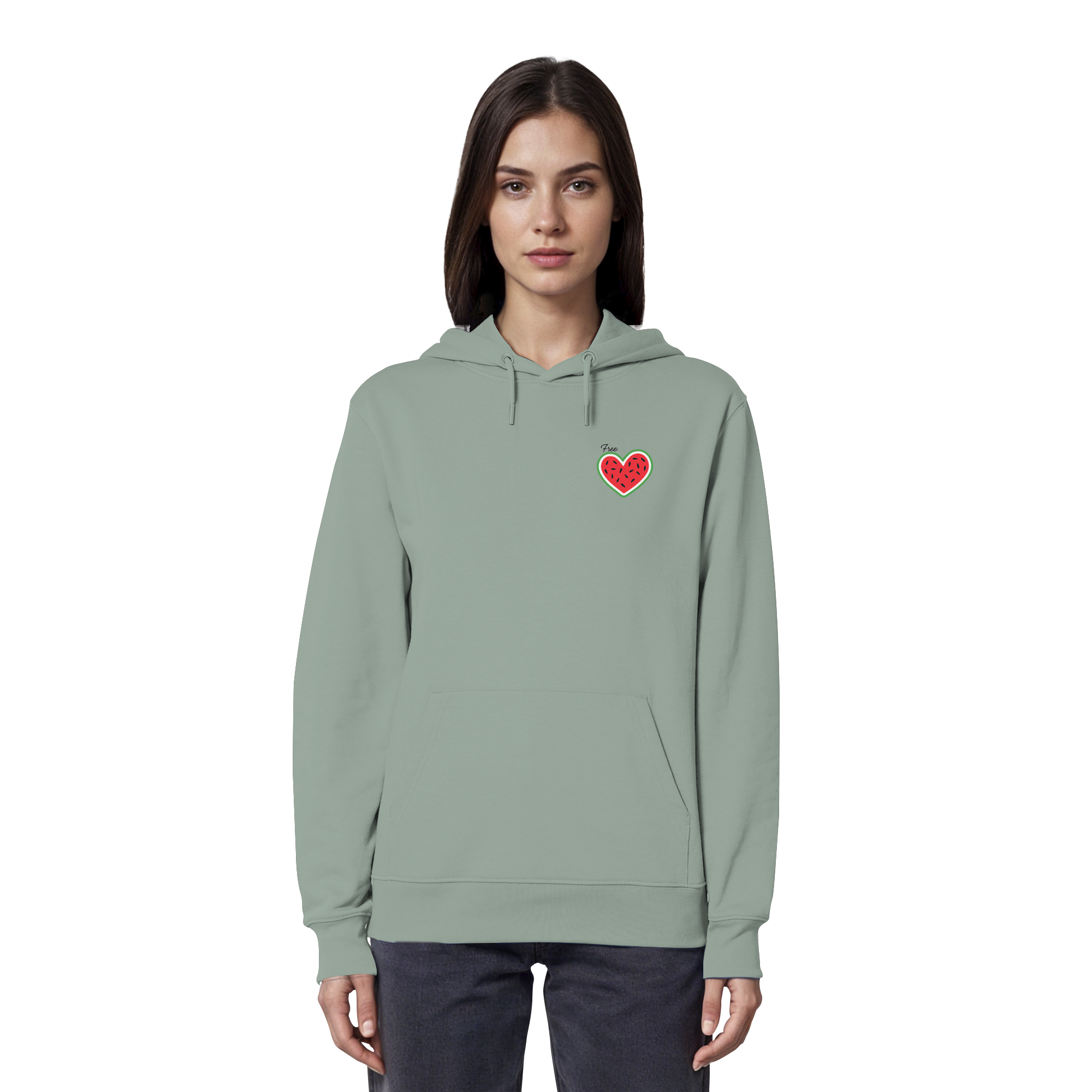 Free Palestine "Melon Heart Edition" - Organic Hoodie