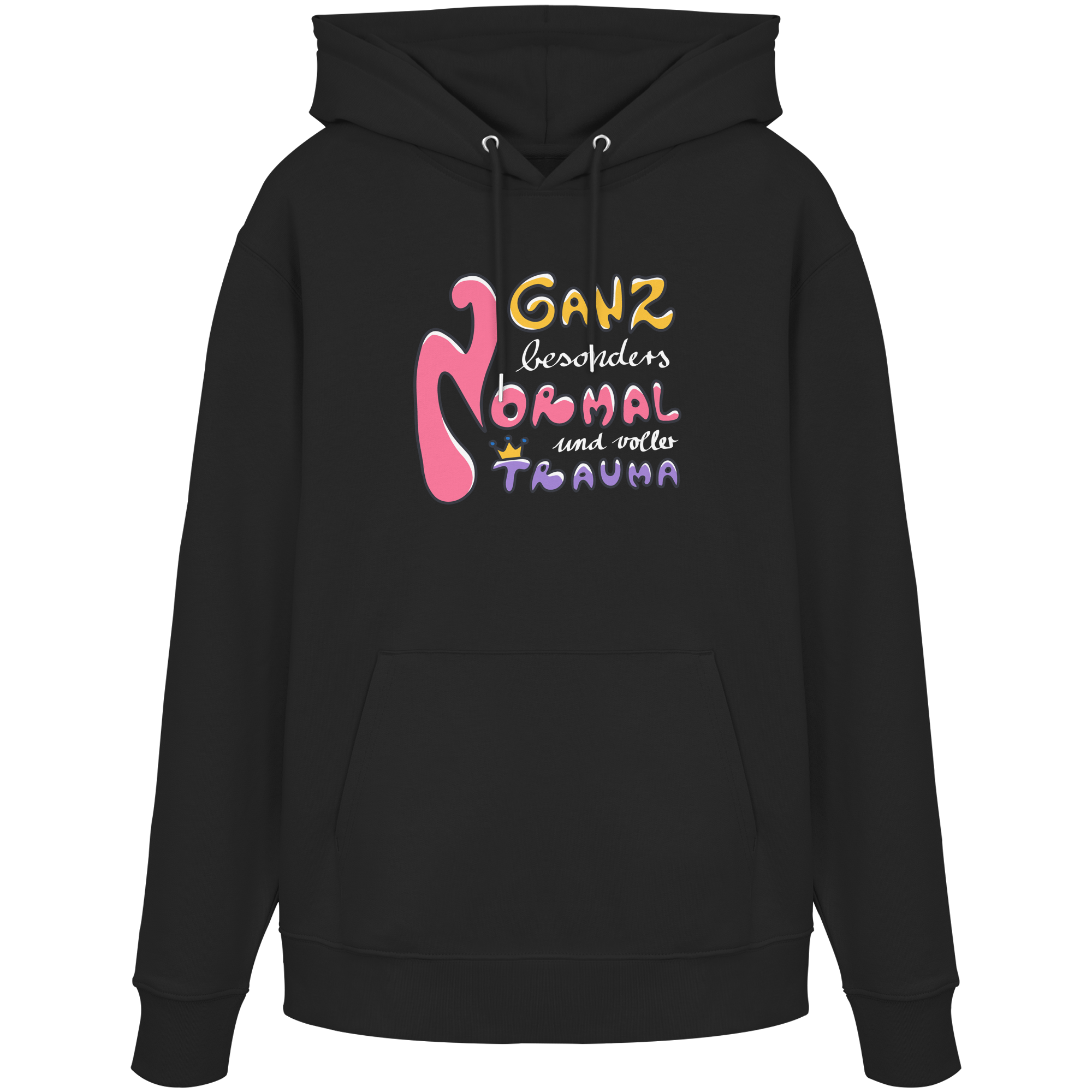 Ganz besonders Normal und voller Trauma "Bunte Edition" - Organic Hoodie
