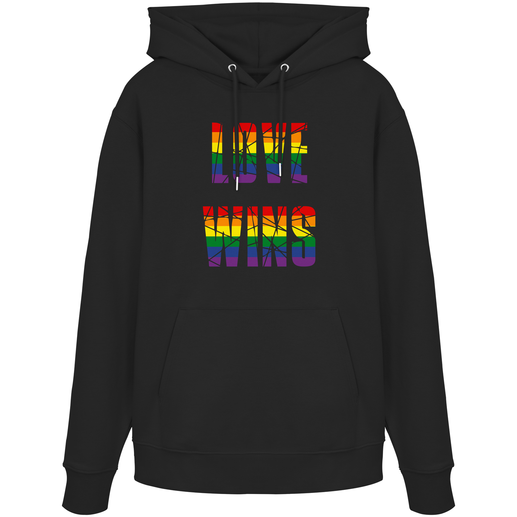 LOVE WINS in Regenbogen Farben - Organic Hoodie