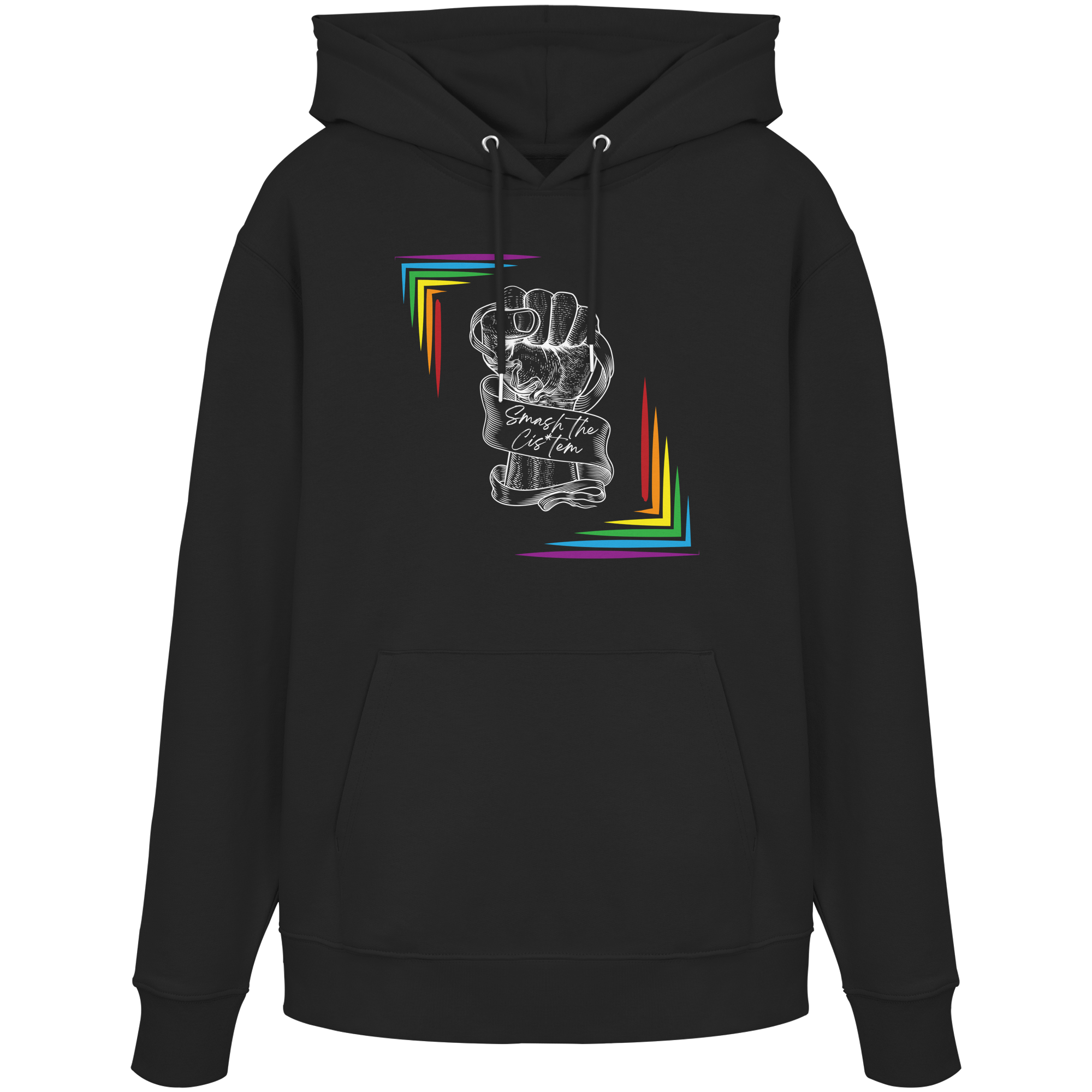Smash The Cistem (weiße Schrift) - Organic Hoodie