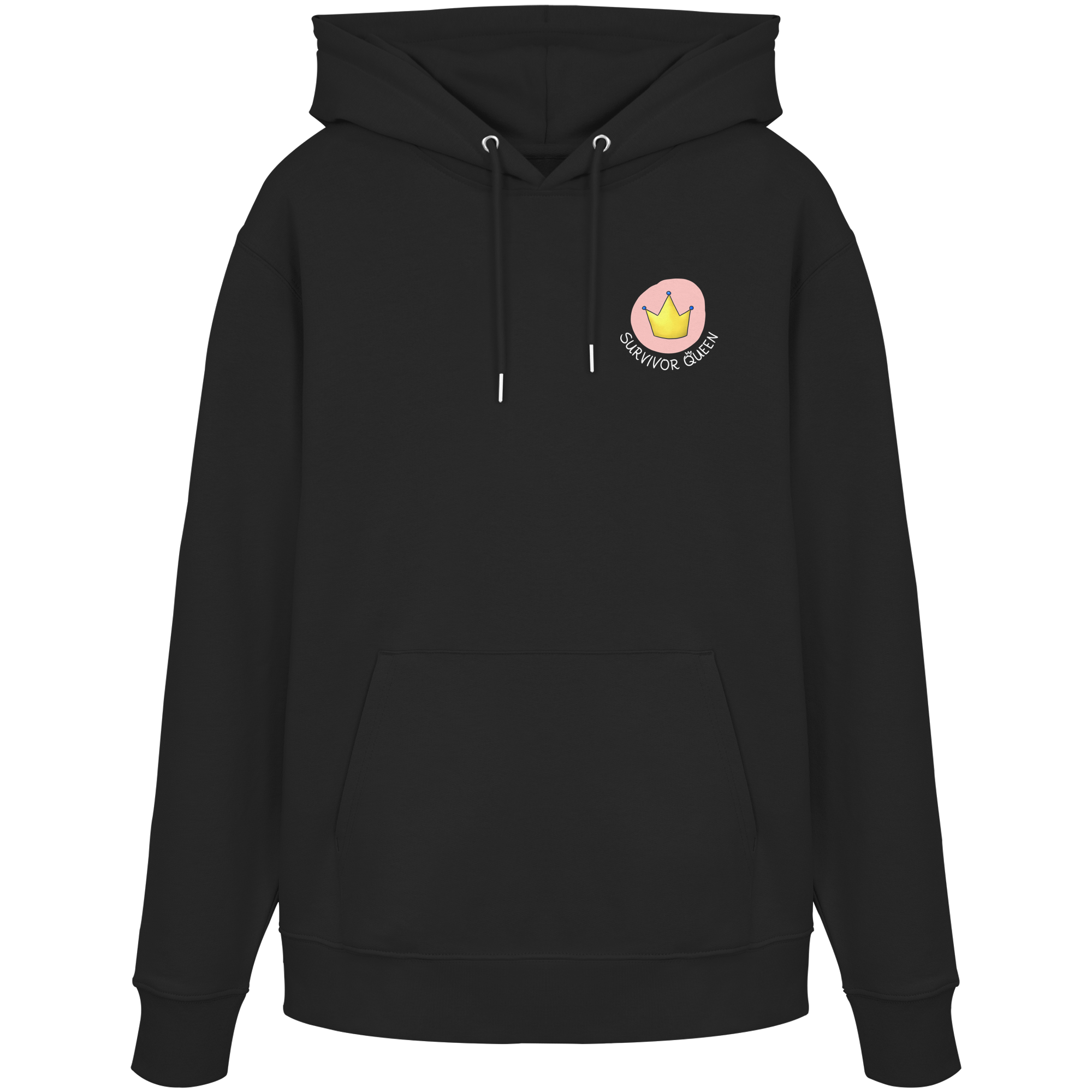 Survivor Queens Logo "Schriftzug Edition" Brustprint (dunkel) - Organic Hoodie